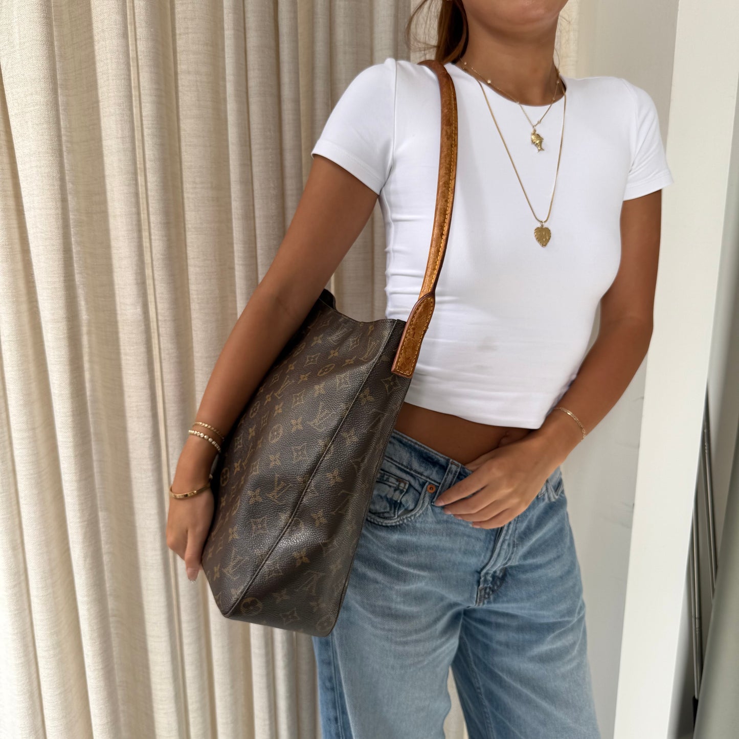 Louis Vuitton Brown Monogram Looping GM Shoulder Bag
