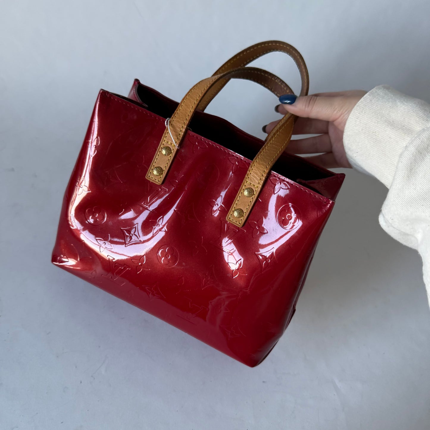 Louis Vuitton Red Vernis Reade PM Mini Tote Bag