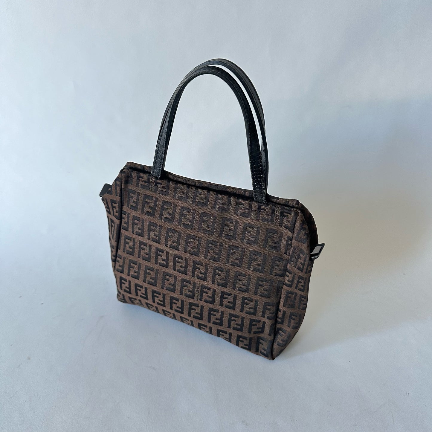 Fendi Brown Zucchino Mini Top Handle Bag