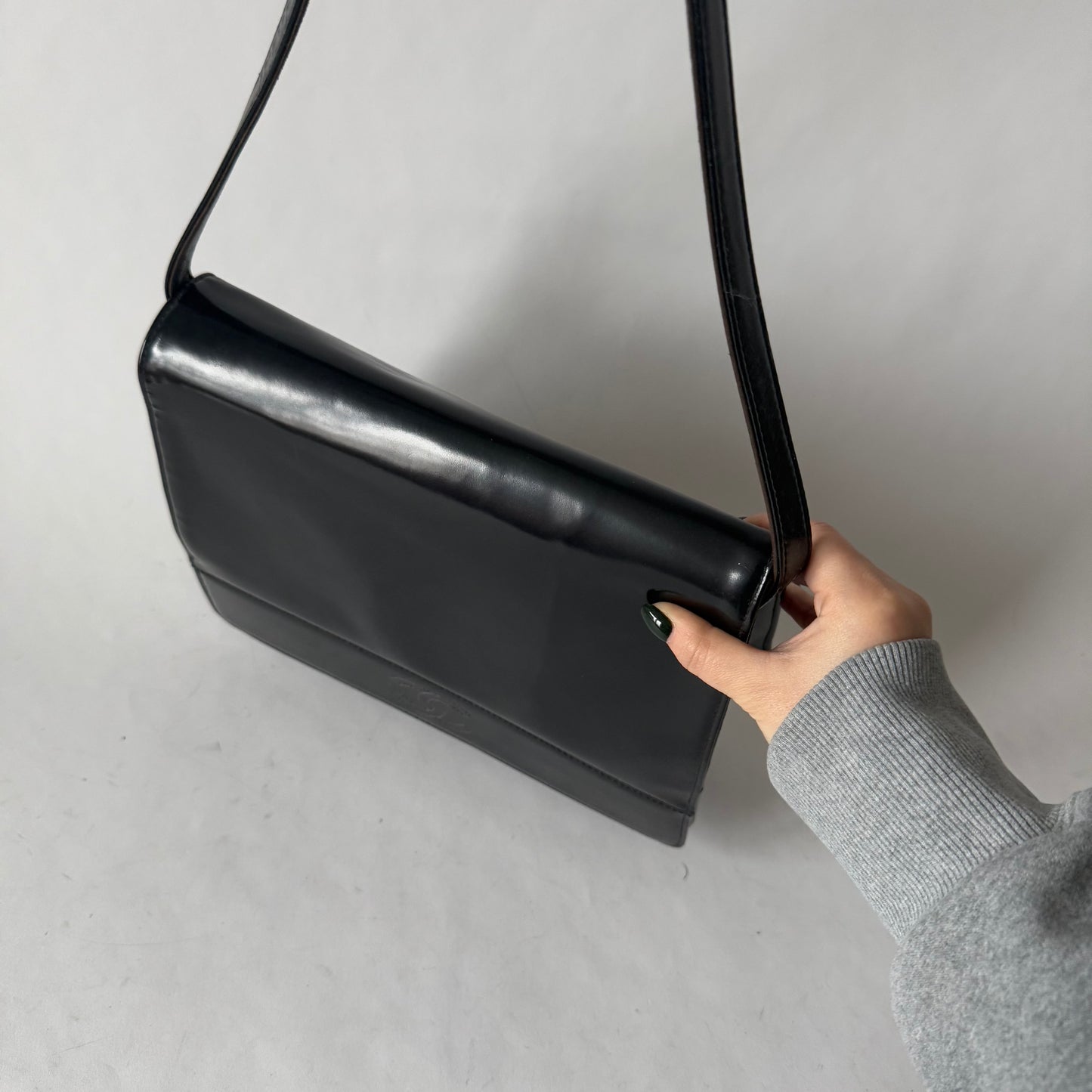 Chanel Black Patent Leather Shoulder Bag
