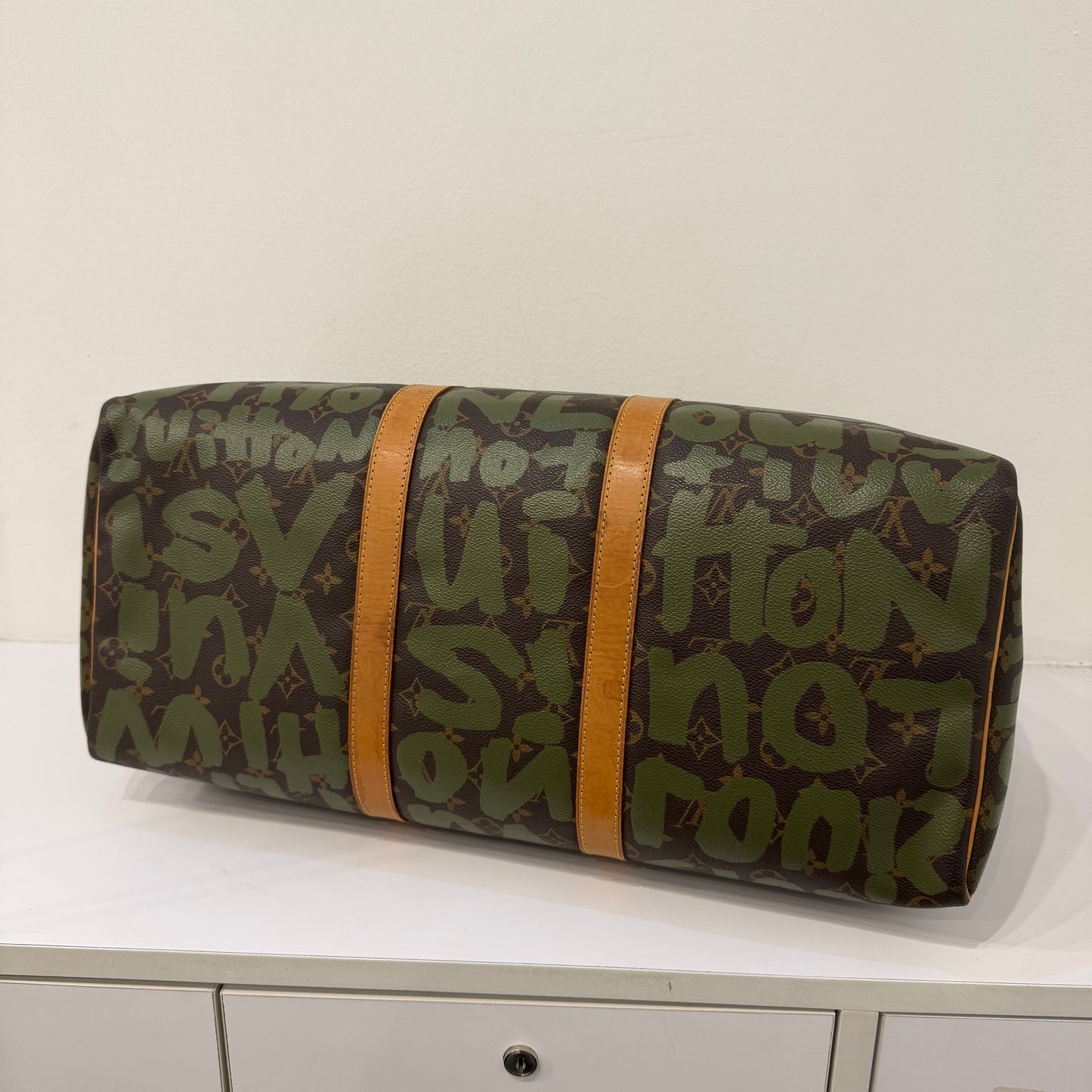 Louis Vuitton x Stephen Sprouse Green Graffiti Monogram Keepall 50 Duffle Bag