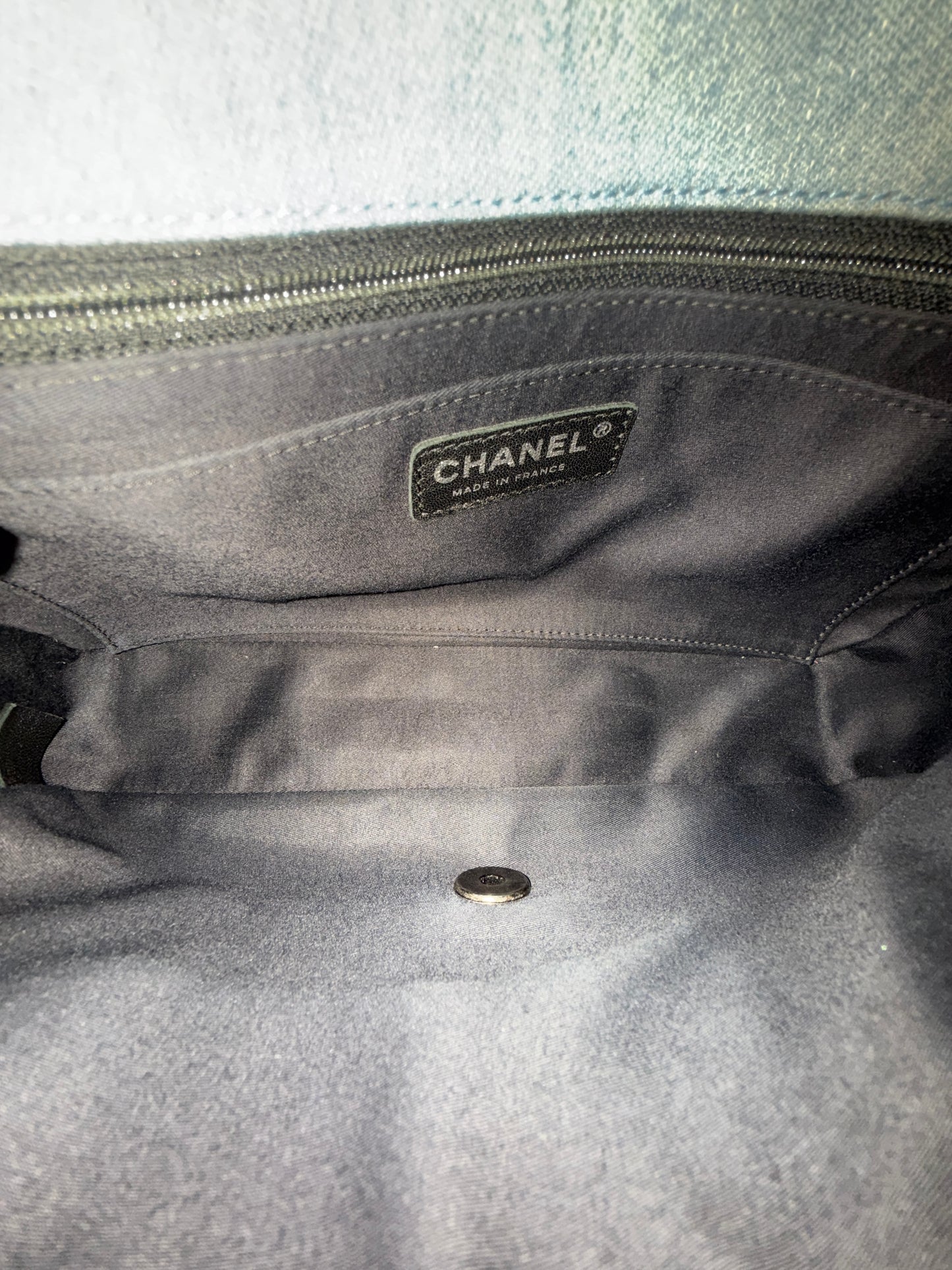 Chanel Light Denim Embroidered Perfume Chain Flap Shoulder Bag
