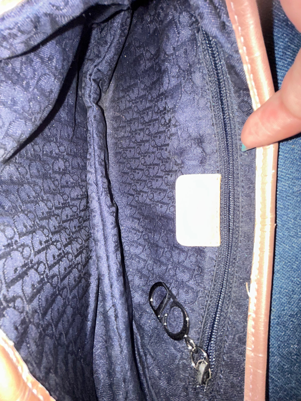 Christian Dior Denim & Leather Saddle Shoulder Bag