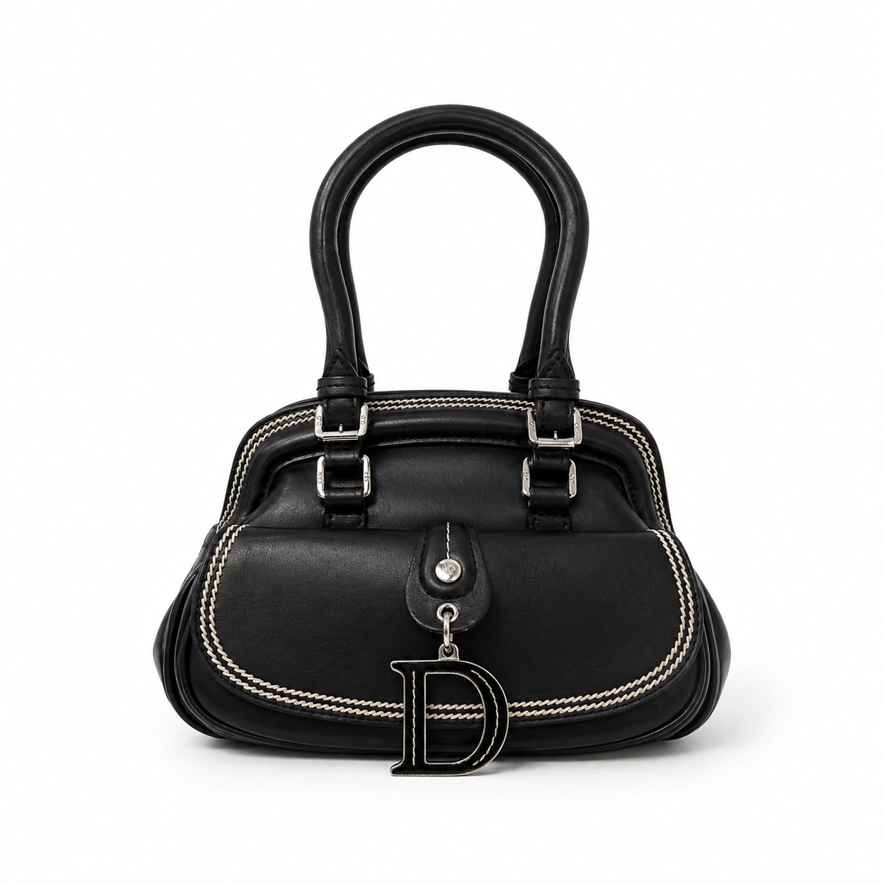 Christian Dior Black Leather Mini Detective Bag