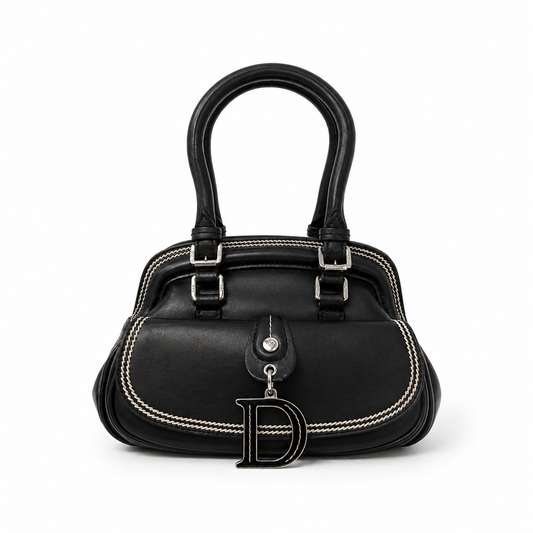 Christian Dior Black Leather Mini Detective Bag