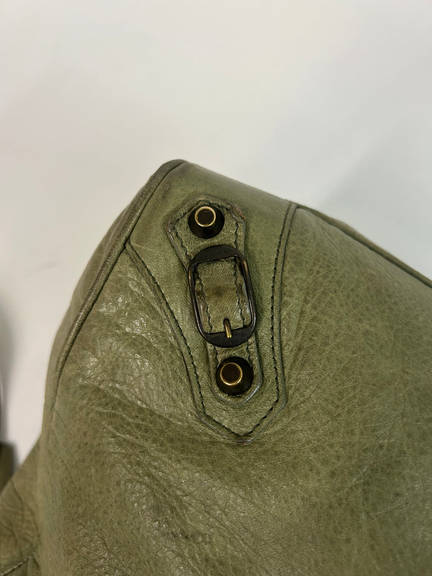 Balenciaga Matcha Green Leather "Velo" City Bag