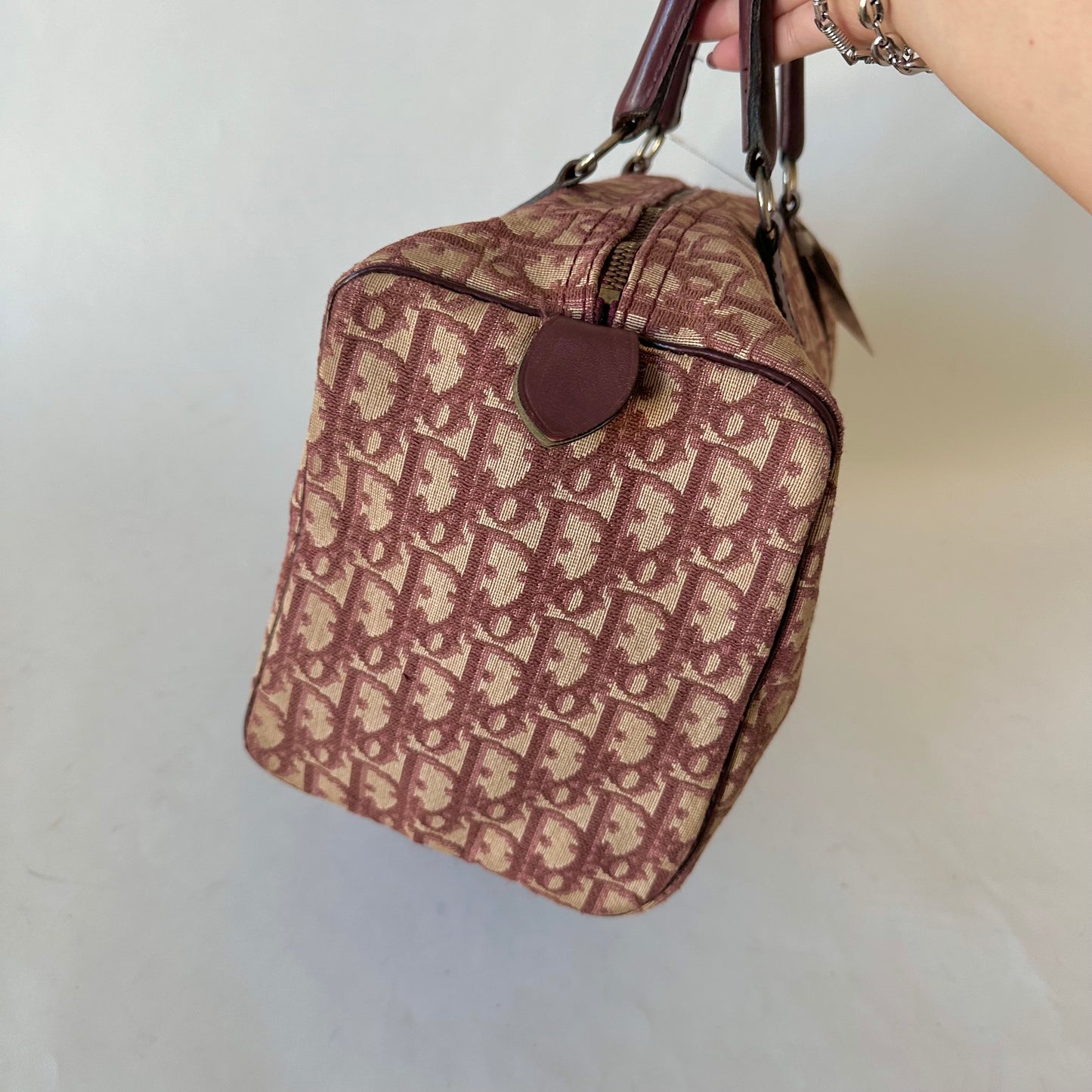 Christian Dior Maroon Red Trotter Boston Bag
