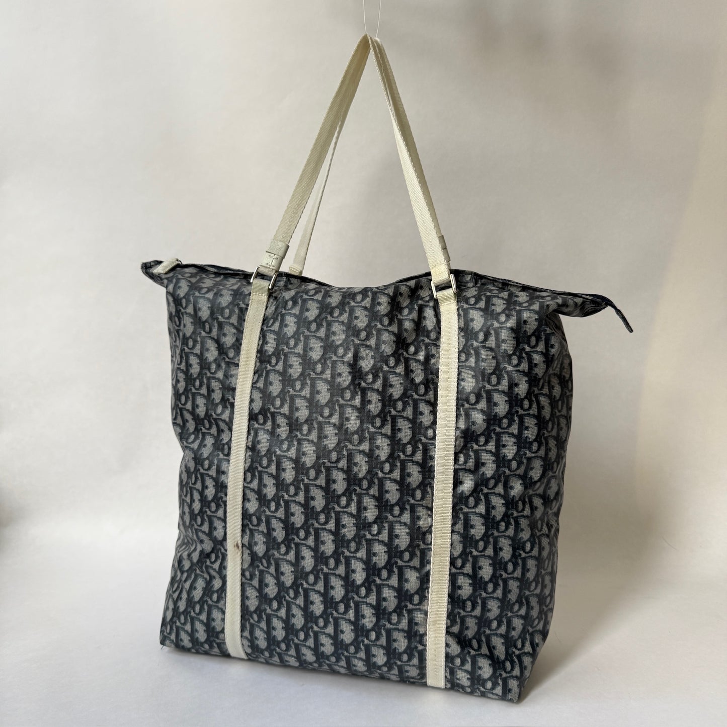 Christian Dior Navy Nylon Trotter Tote Bag