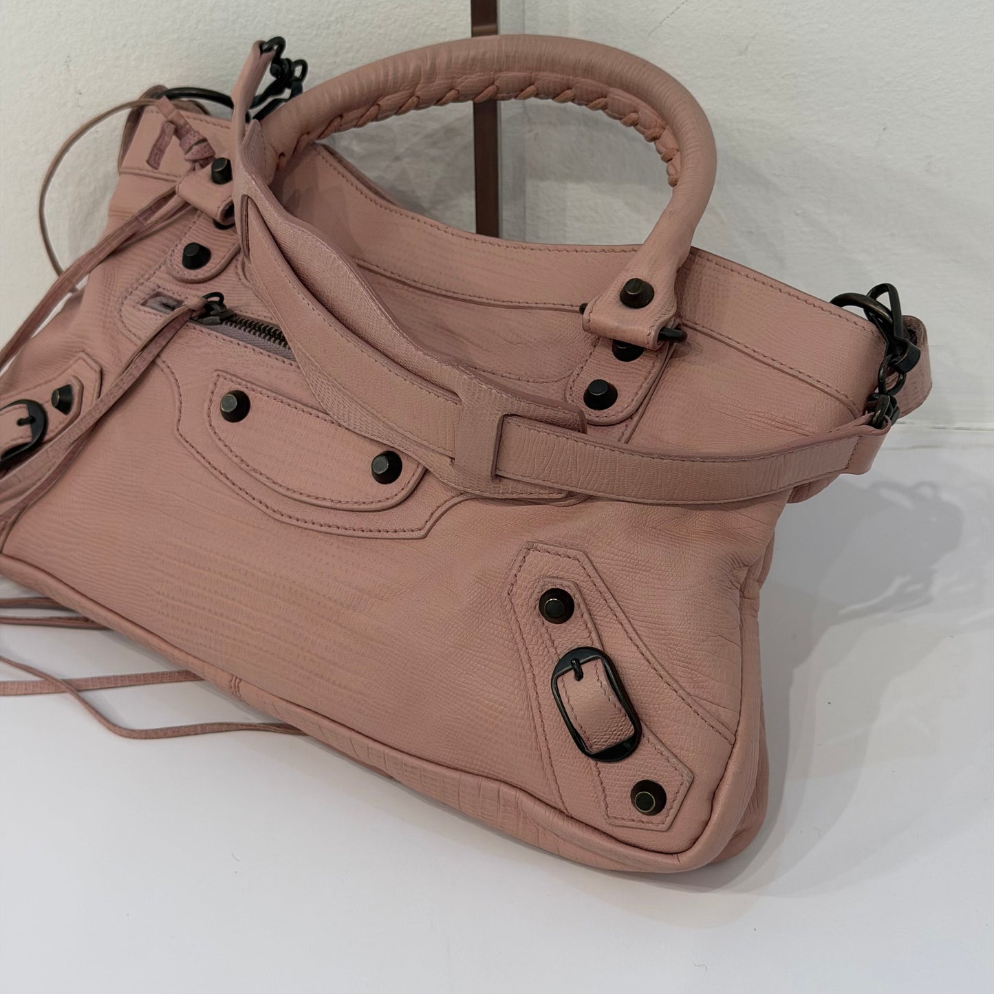 Balenciaga Pink Lizard First Class City Bag