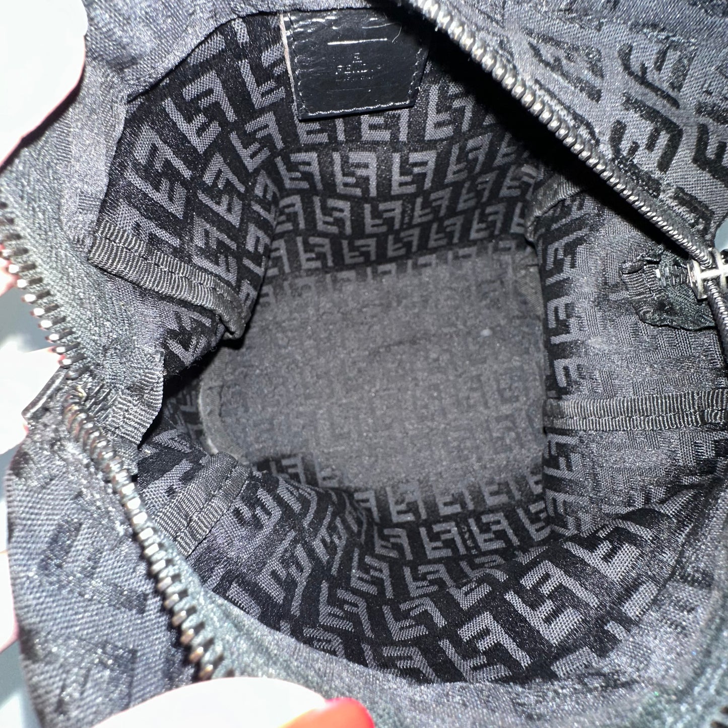 Fendi Black Zucchino Nylon Mini Top Handle Tote