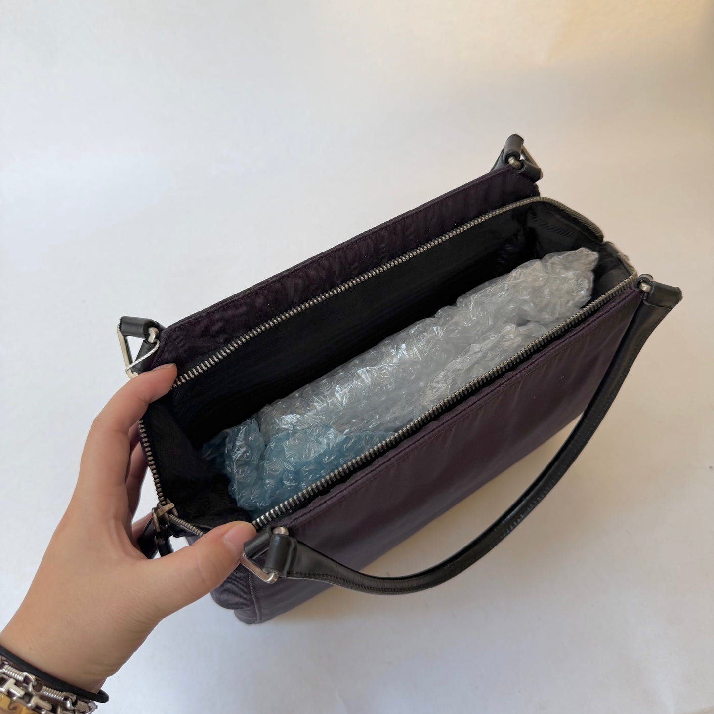 Prada Purple Nylon Shoulder Bag