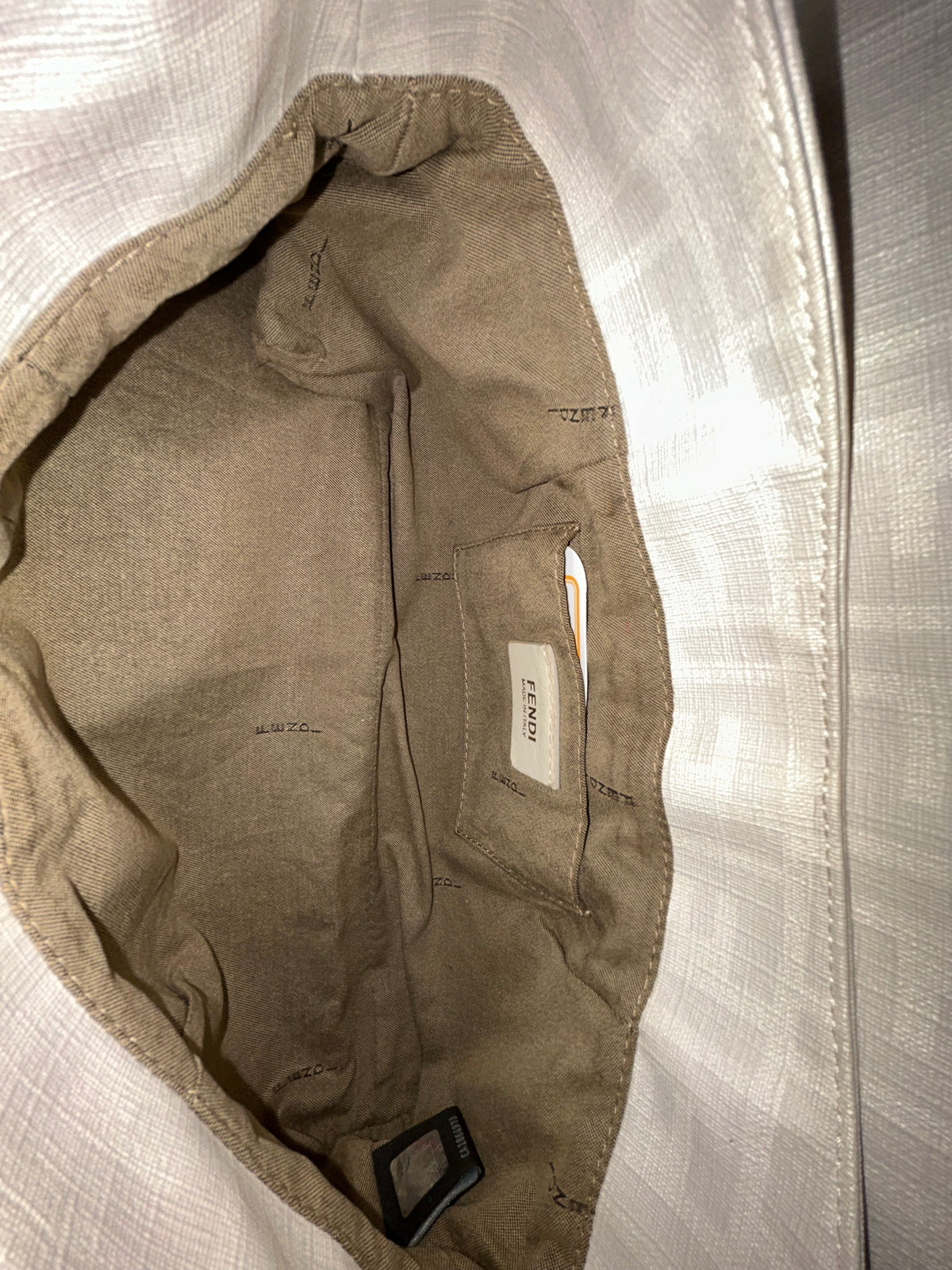 Fendi White PVC Zucca Monogram Chef Shoulder Bag