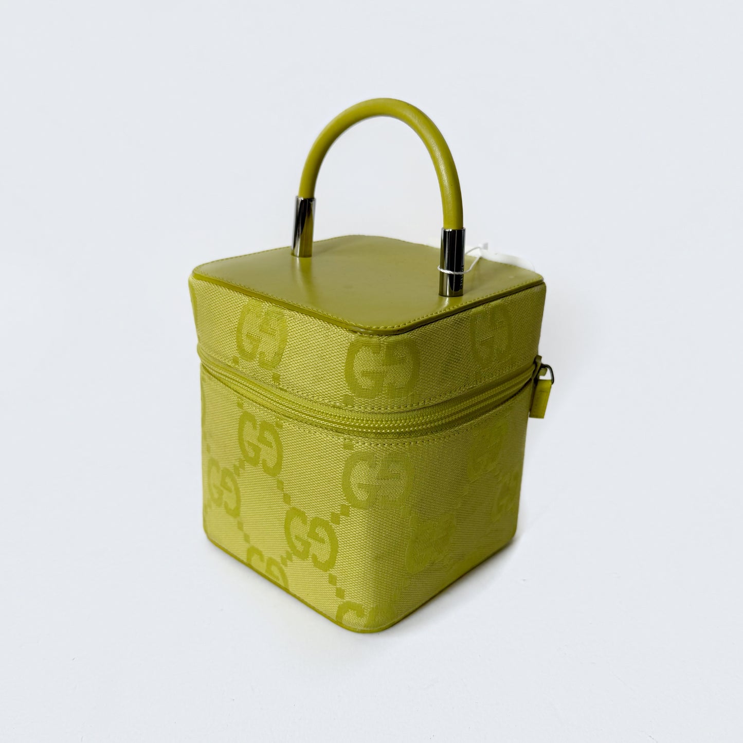 Gucci Chartreuse Monogram Box Top Handle Bag
