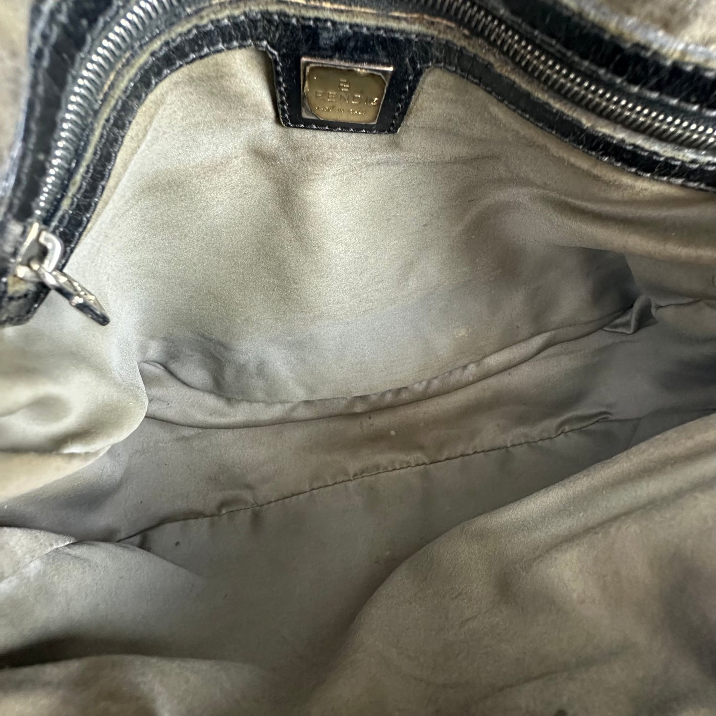 Fendi Gray Wool Textured Mama Baguette
