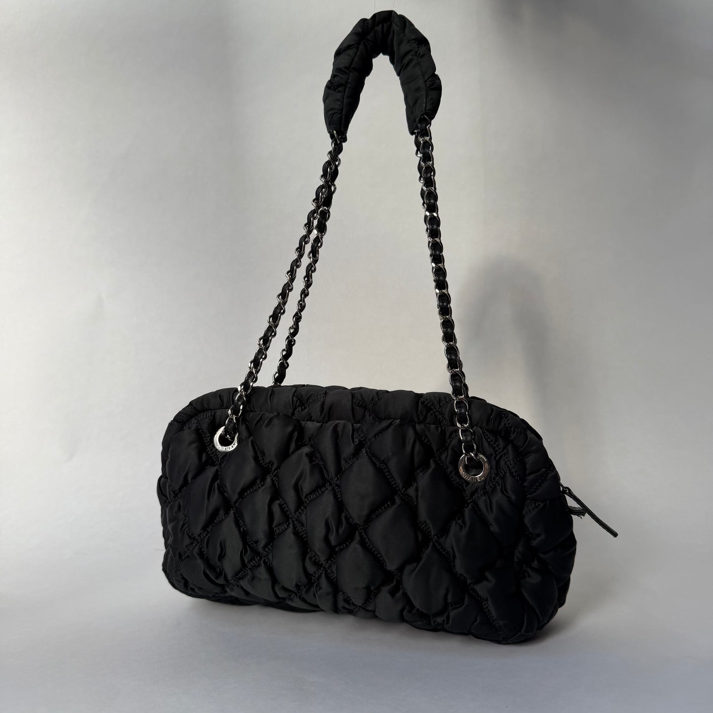 Chanel Black Bubble Quilted Shoulder Bag