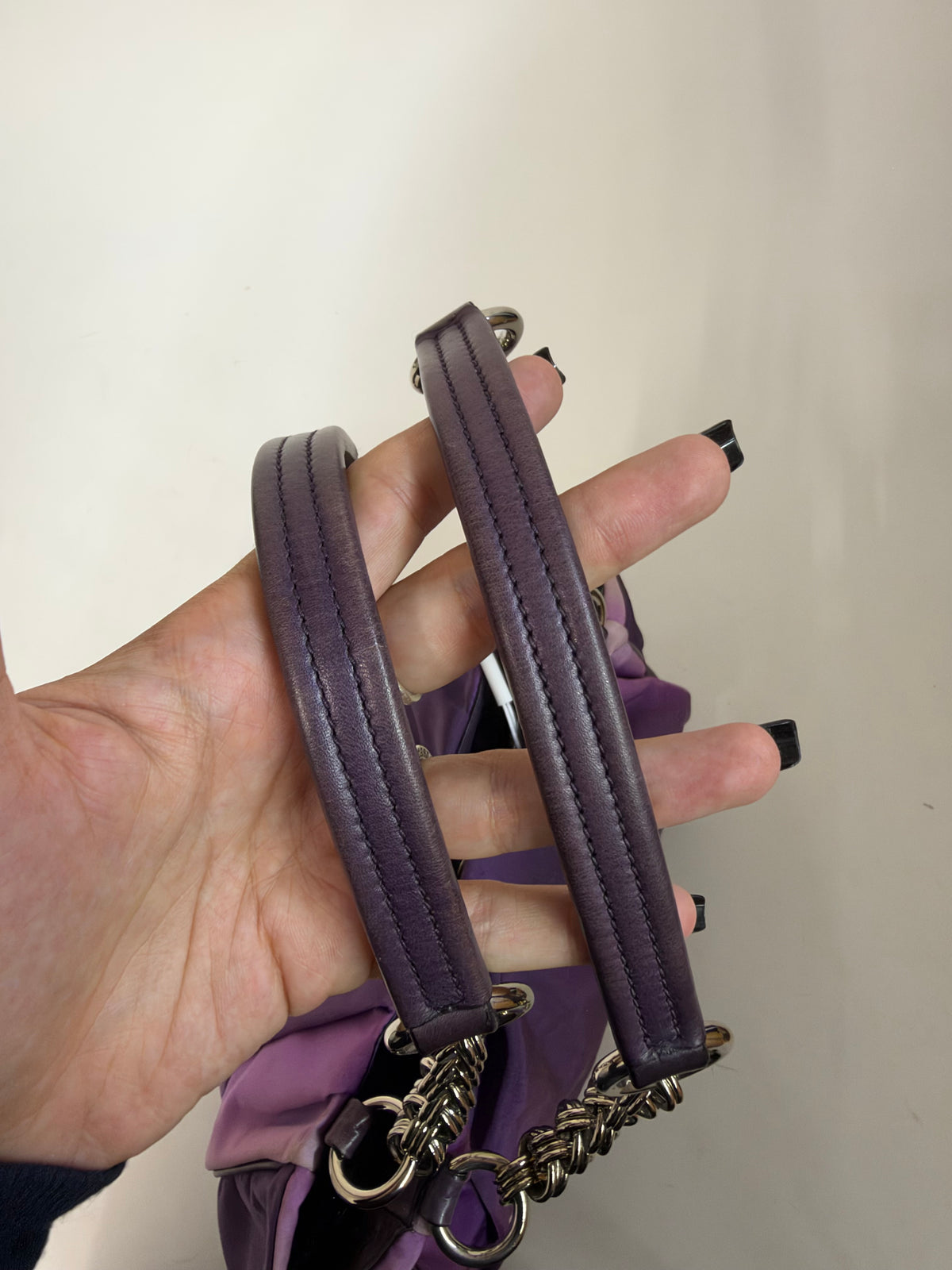 Prada Purple Ombre Nylon & Leather Shoulder Bag