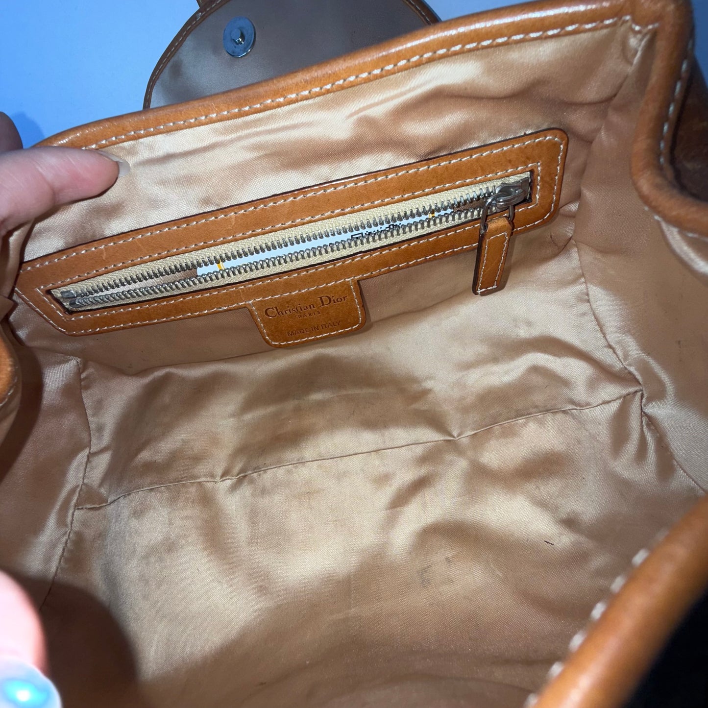 Christian Dior Brown Trotter Romantique Shoulder Bag w/ Lock