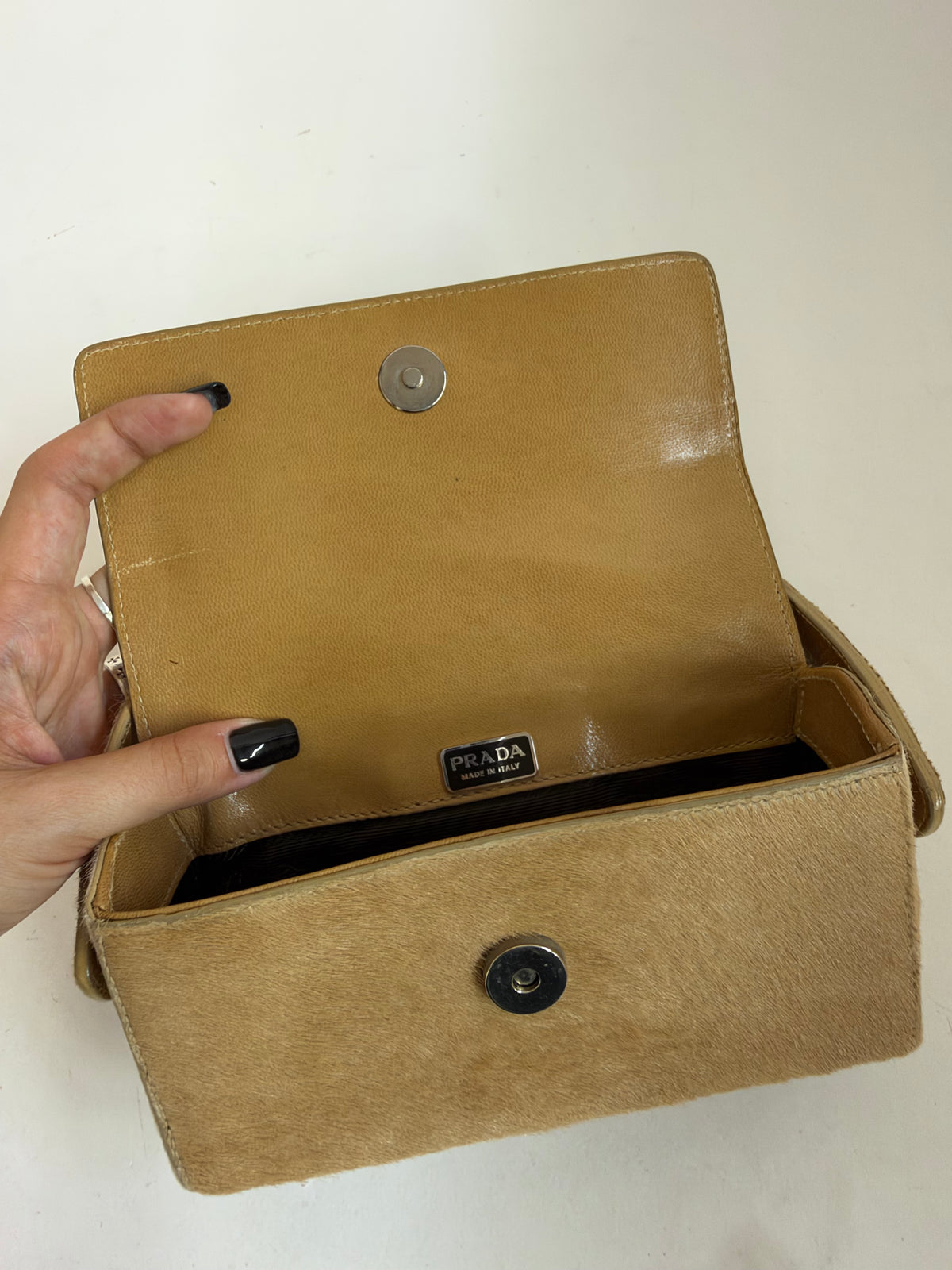 Prada Ponyhair Brown Mini Top Handle