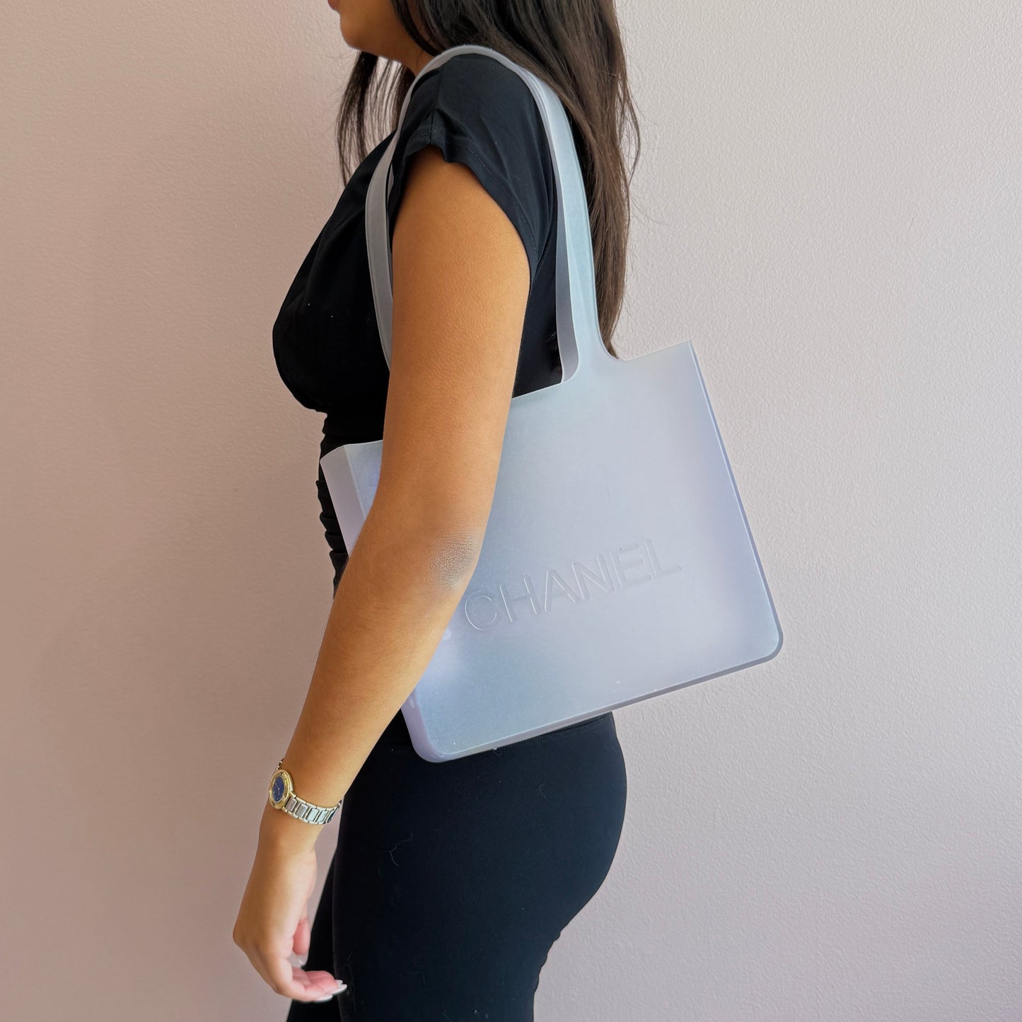 Chanel 2018 Gray PVC Tote Bag