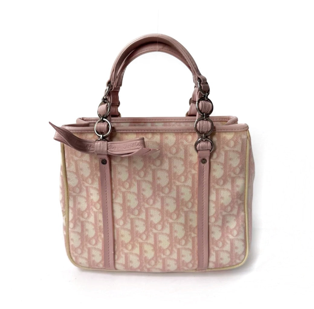 Christian Dior Pink Trotter Coated Canvas Romantique Tote Bag
