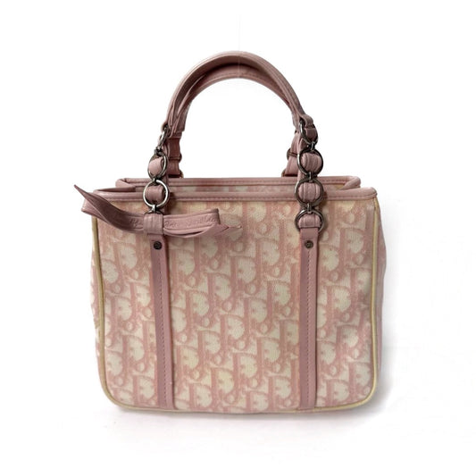 Christian Dior Pink Trotter Coated Canvas Romantique Tote Bag