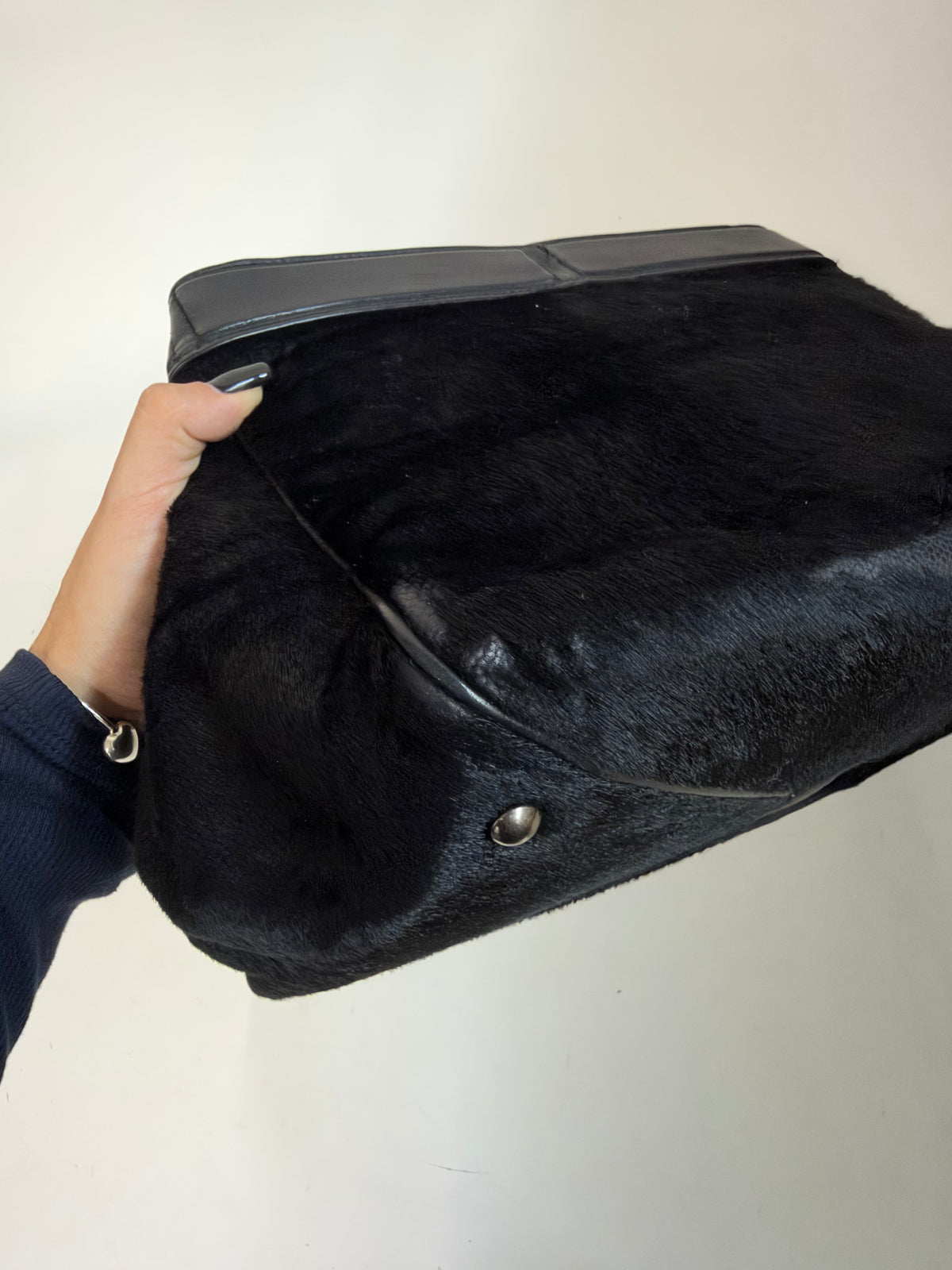 Chanel Black Pony-Hair & Leather Tote Bag