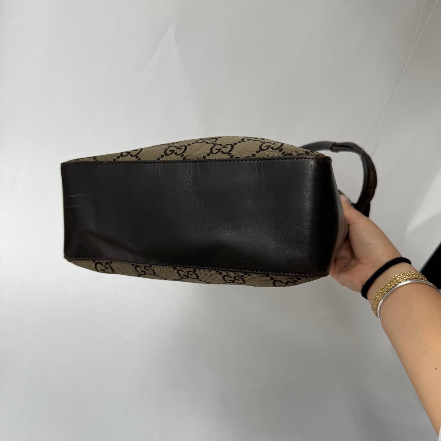 Gucci Brown Canvas Monogram Shoulder Bag