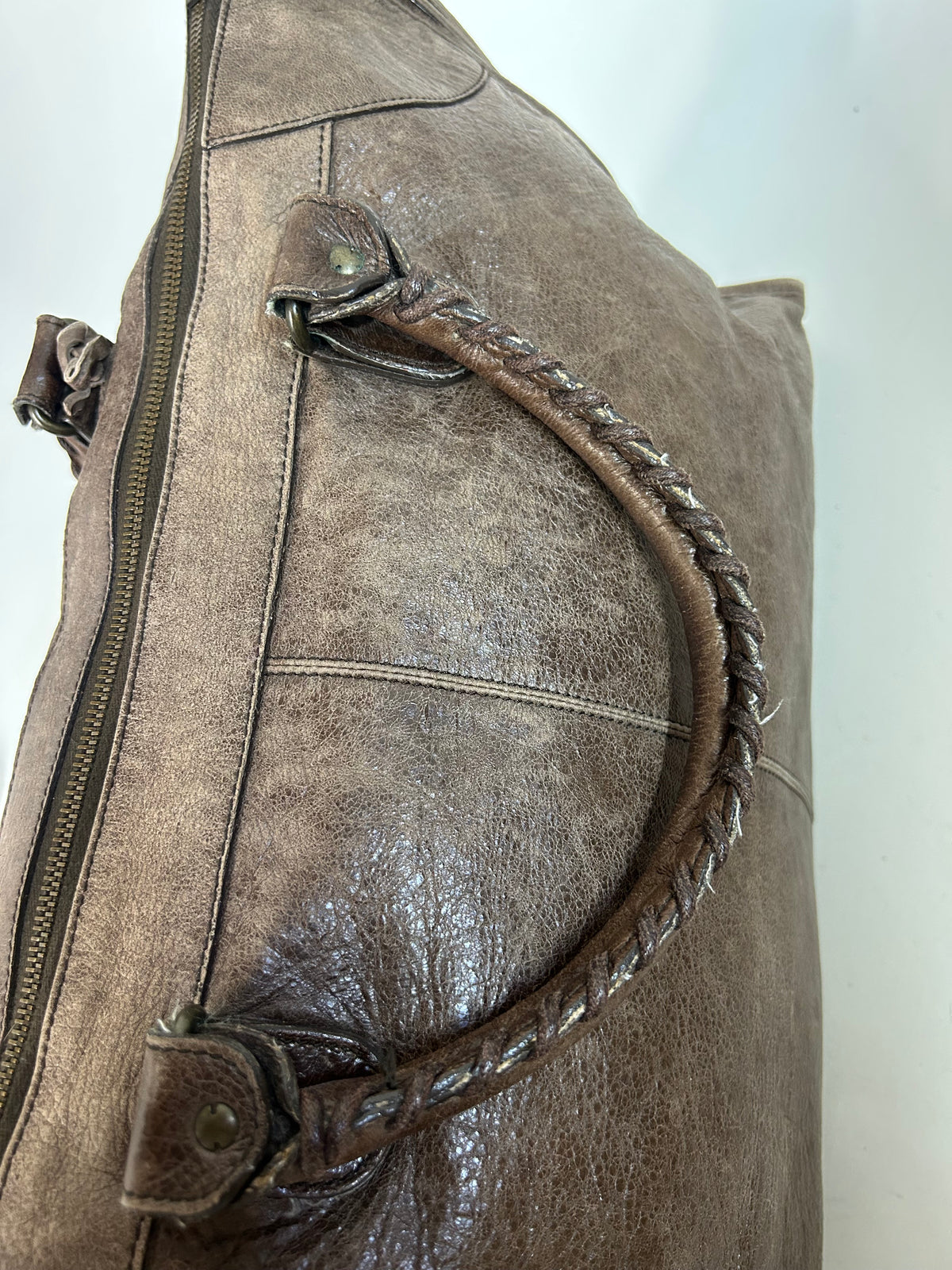 Balenciaga Brown Leather Work Tote w/ Bronze Hardware