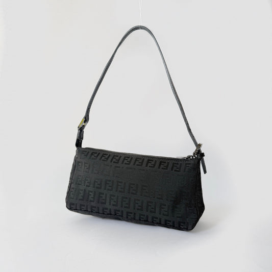Fendi Black Canvas Zucchino Pochette