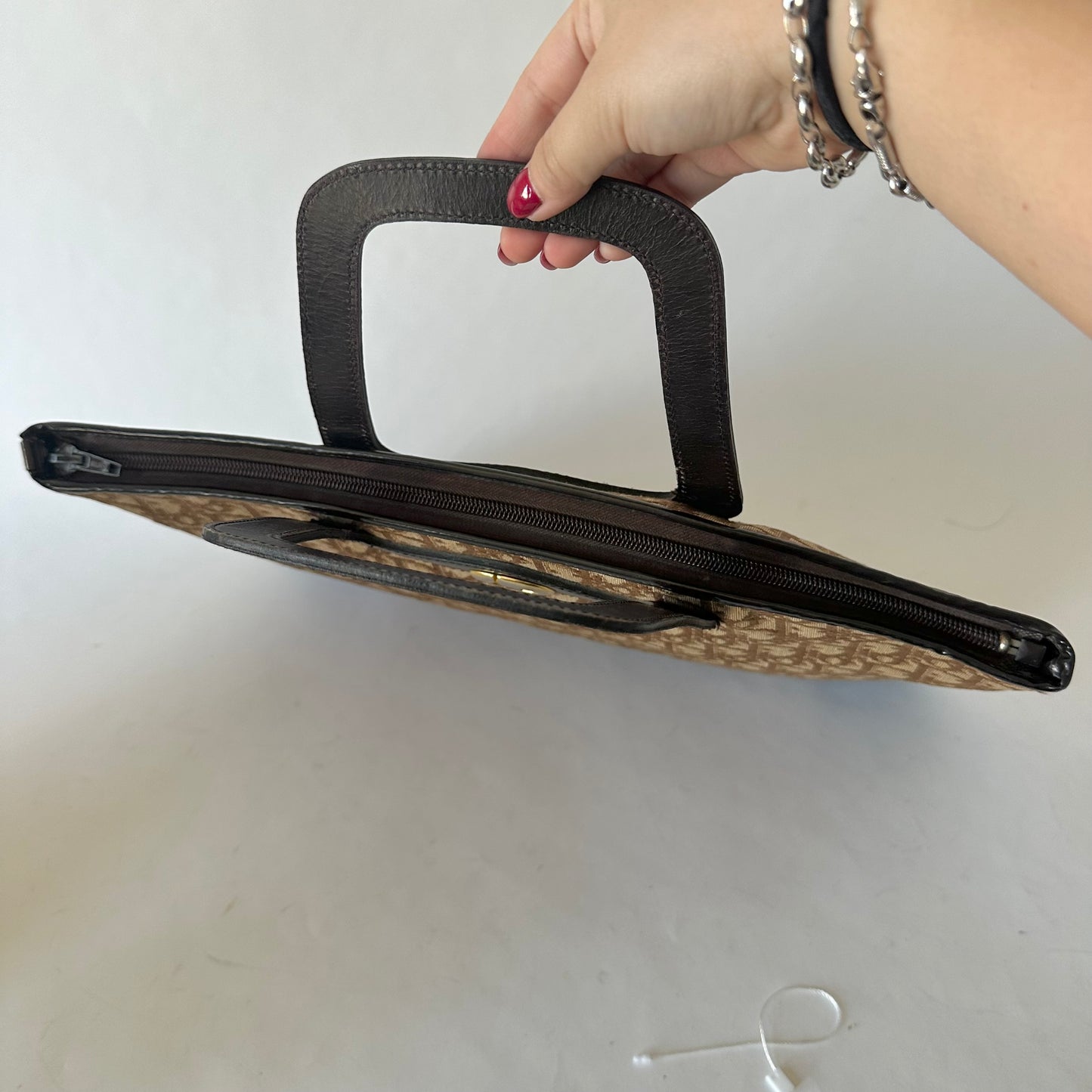 Christian Dior Brown Trotter Tote Top Handle Bag