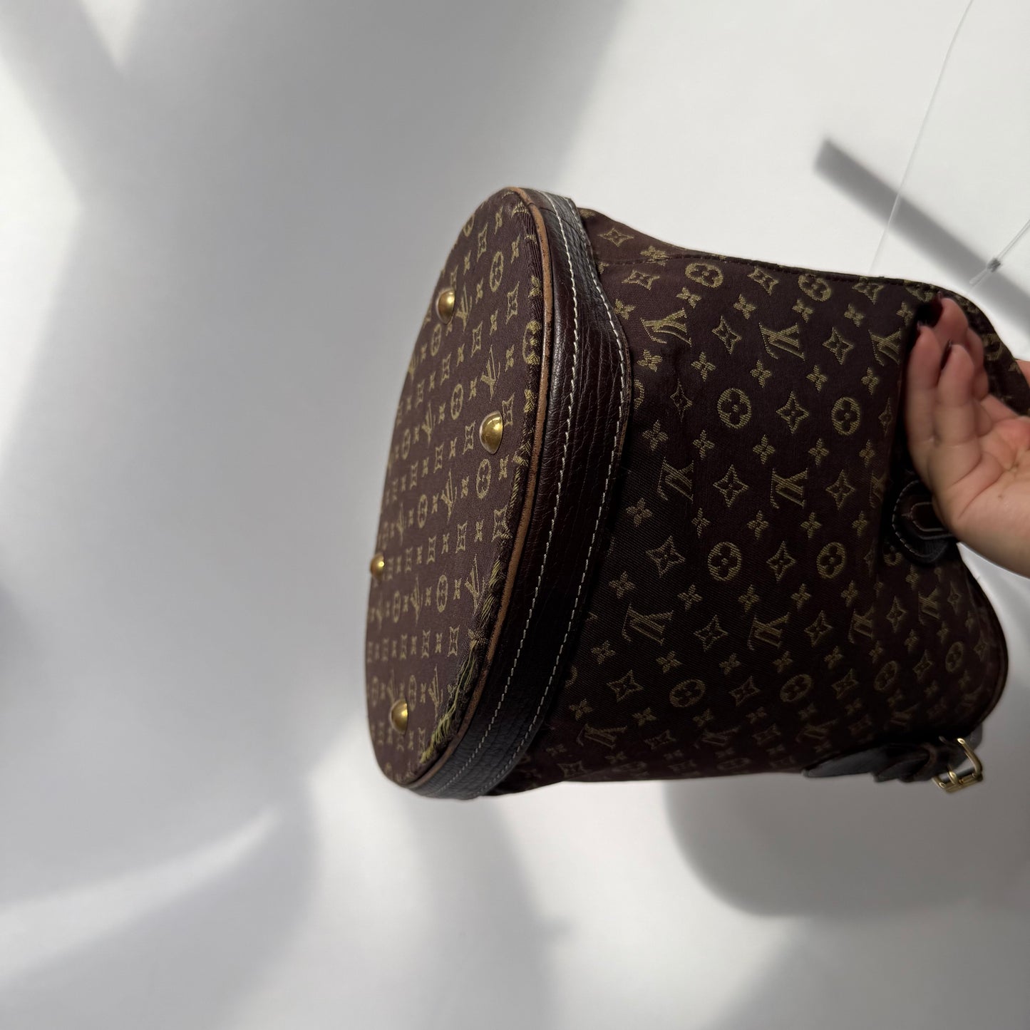 Louis Vuitton Brown Canvas Monogram Mini Lin Bucket PM Shoulder Bag