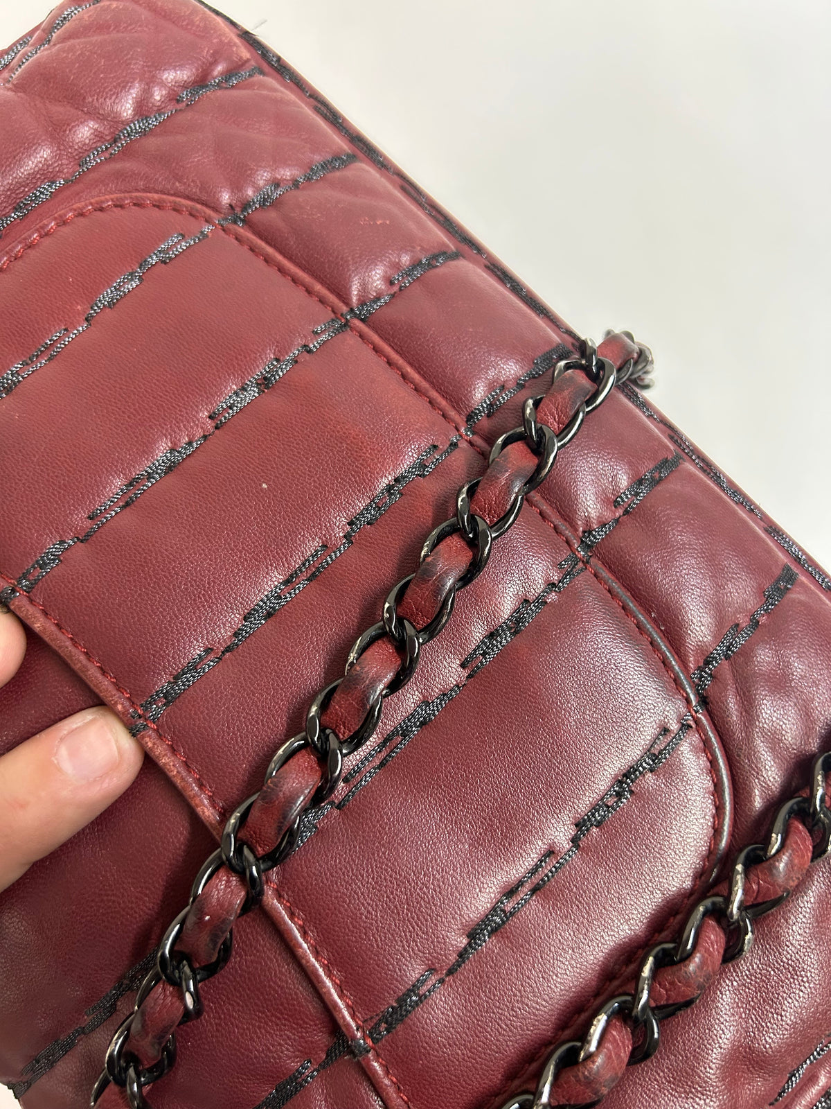 Chanel Dark Red Lambskin Vertical Flap Bag
