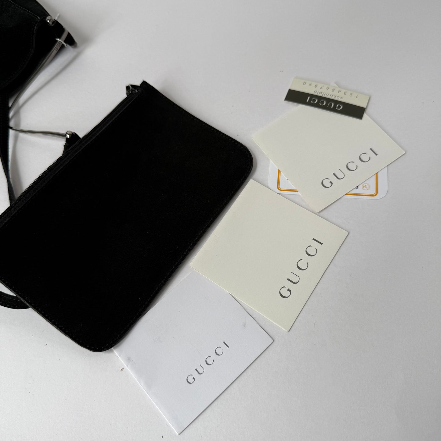 Gucci Black Suede Horsebit Shoulder Bag w/ Pouch