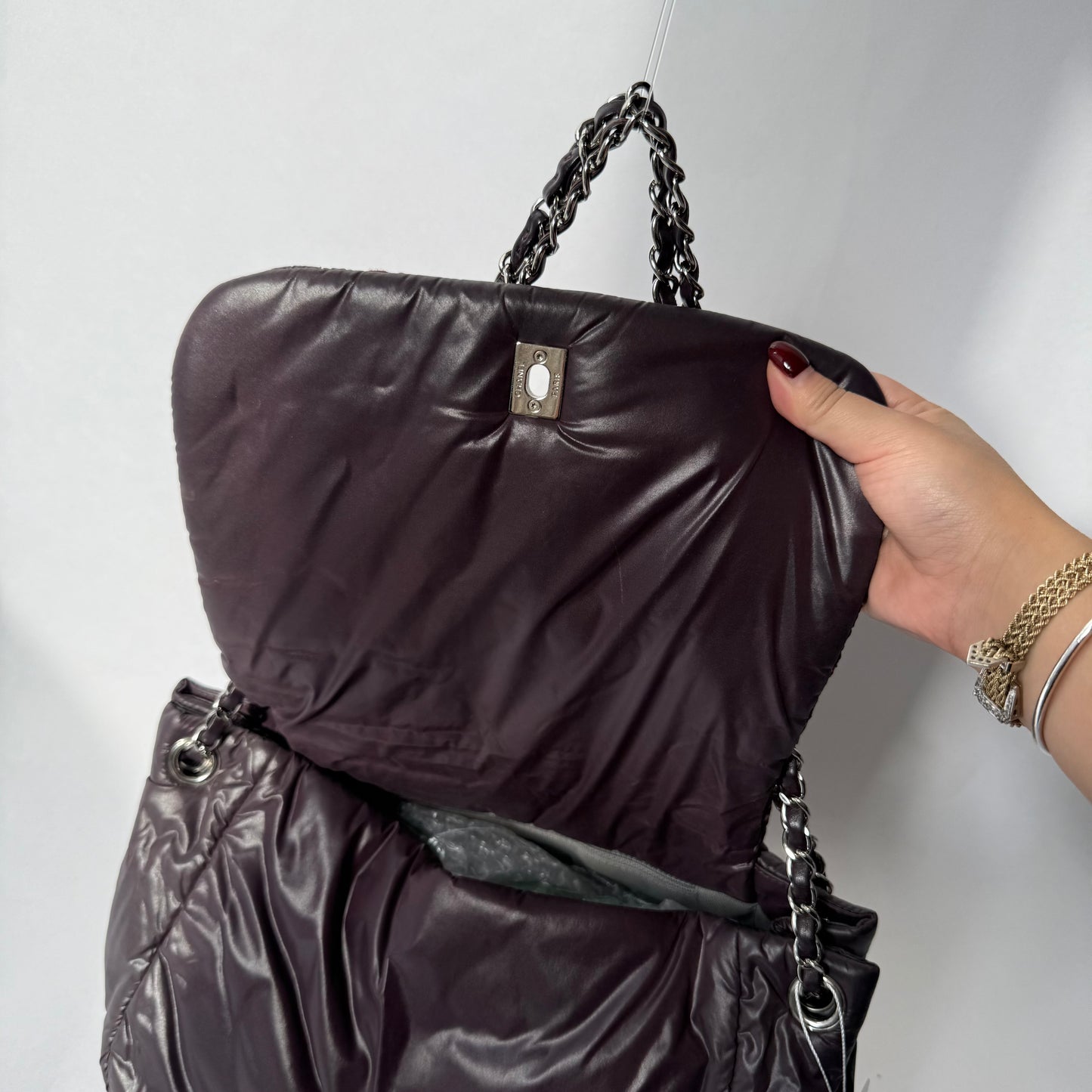 Chanel Paris-Byzance Purple Puffy Nylon Wild Stitch Flap