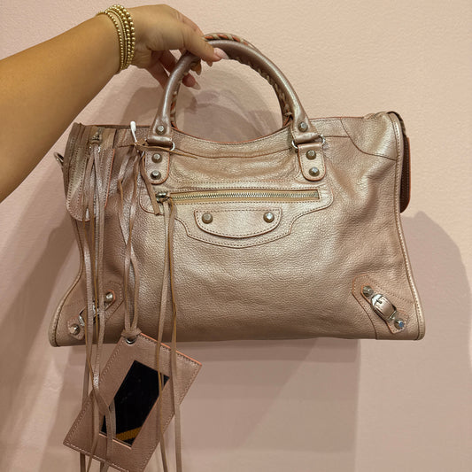 Balenciaga Rose Pink Leather City Bag