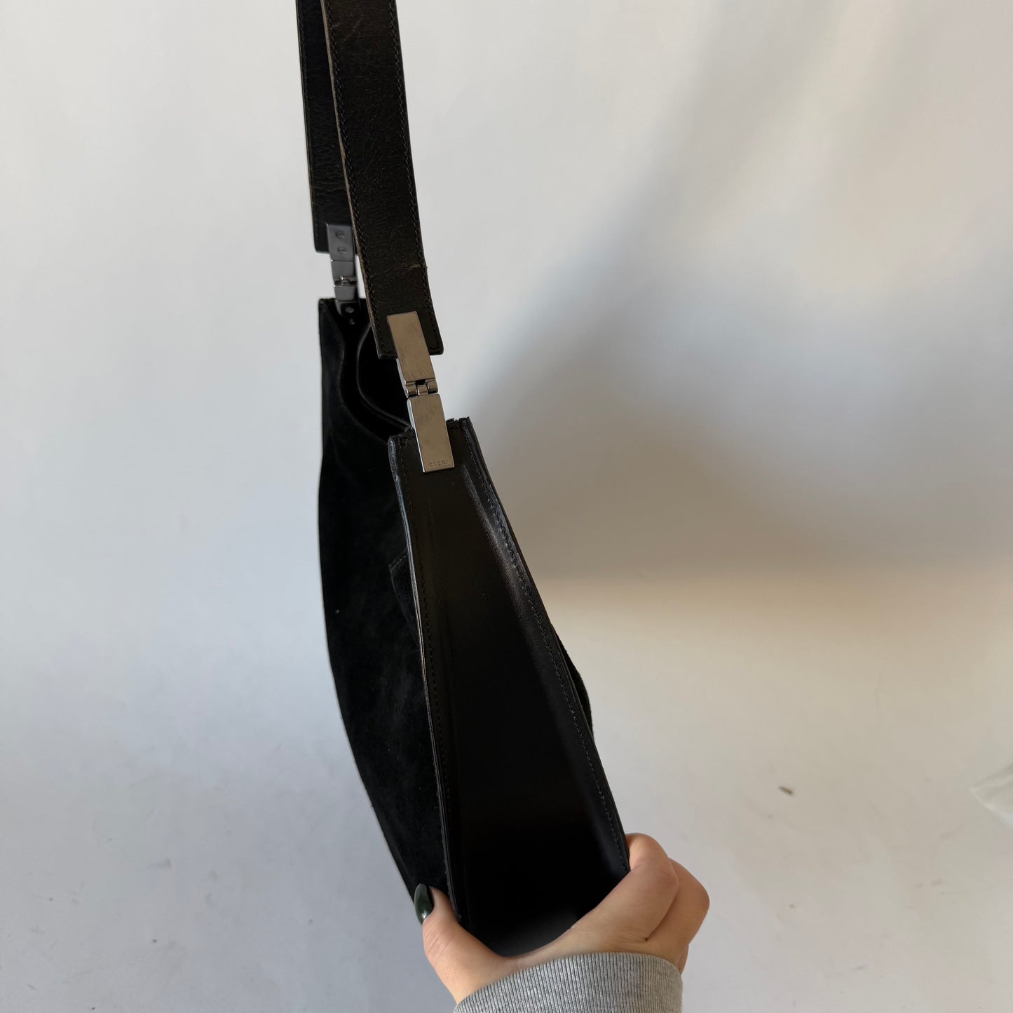 Gucci Black Suede Simple Shoulder Bag