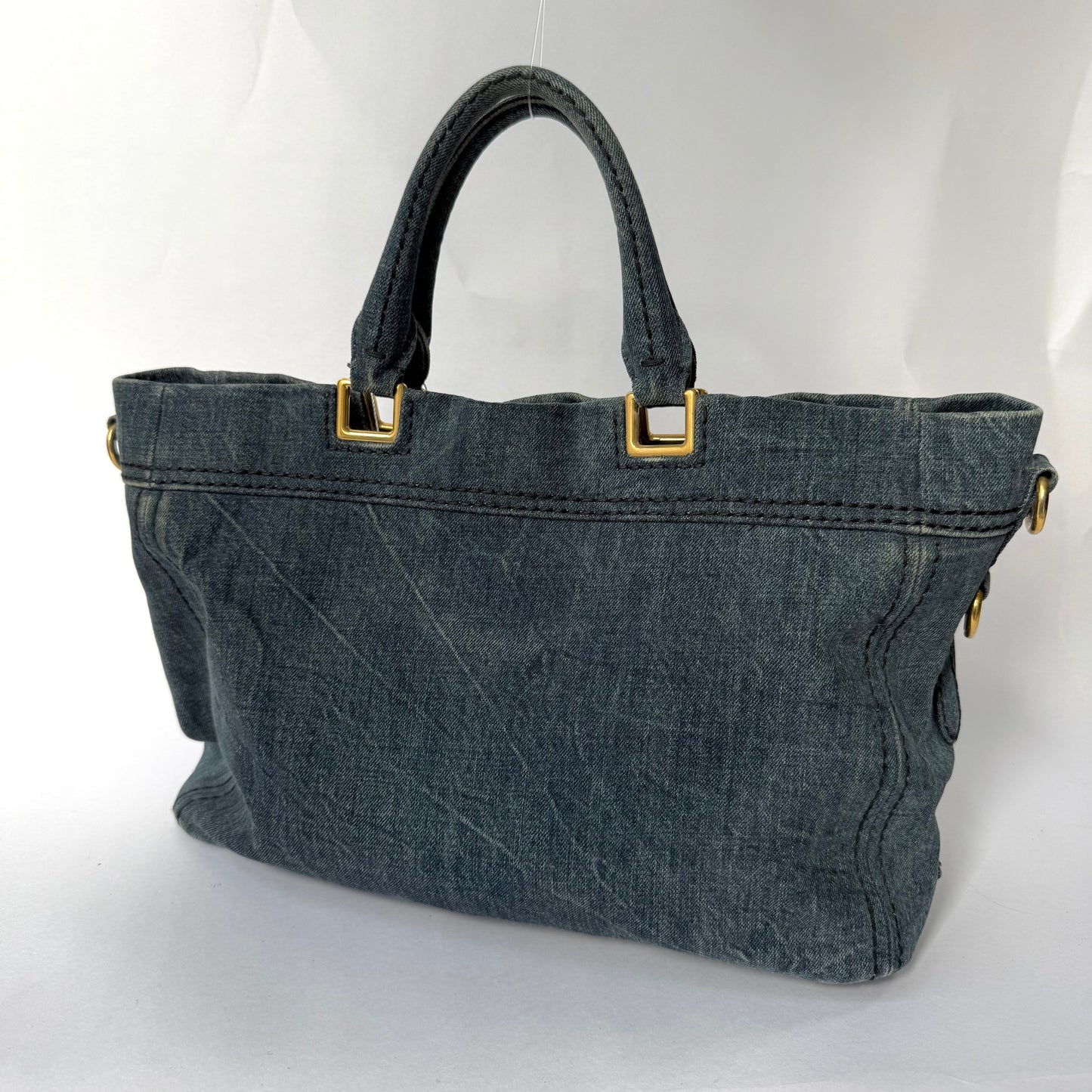 Prada Dark Denim Tote Bag