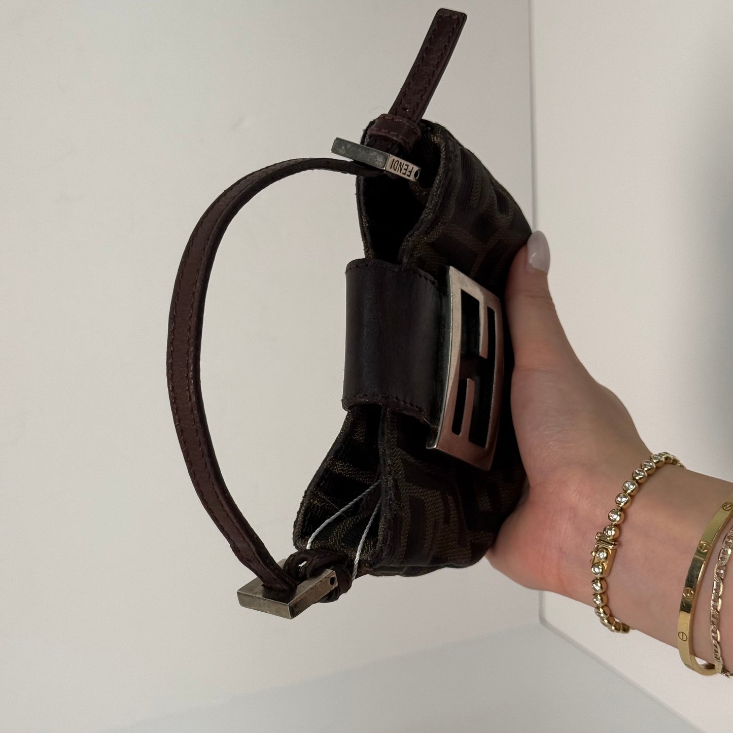 Fendi Brown Zucca Mini Croissant
