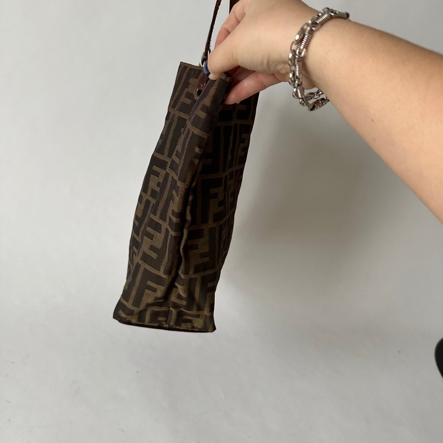 Fendi Brown Zucca Nylon Tote Bag
