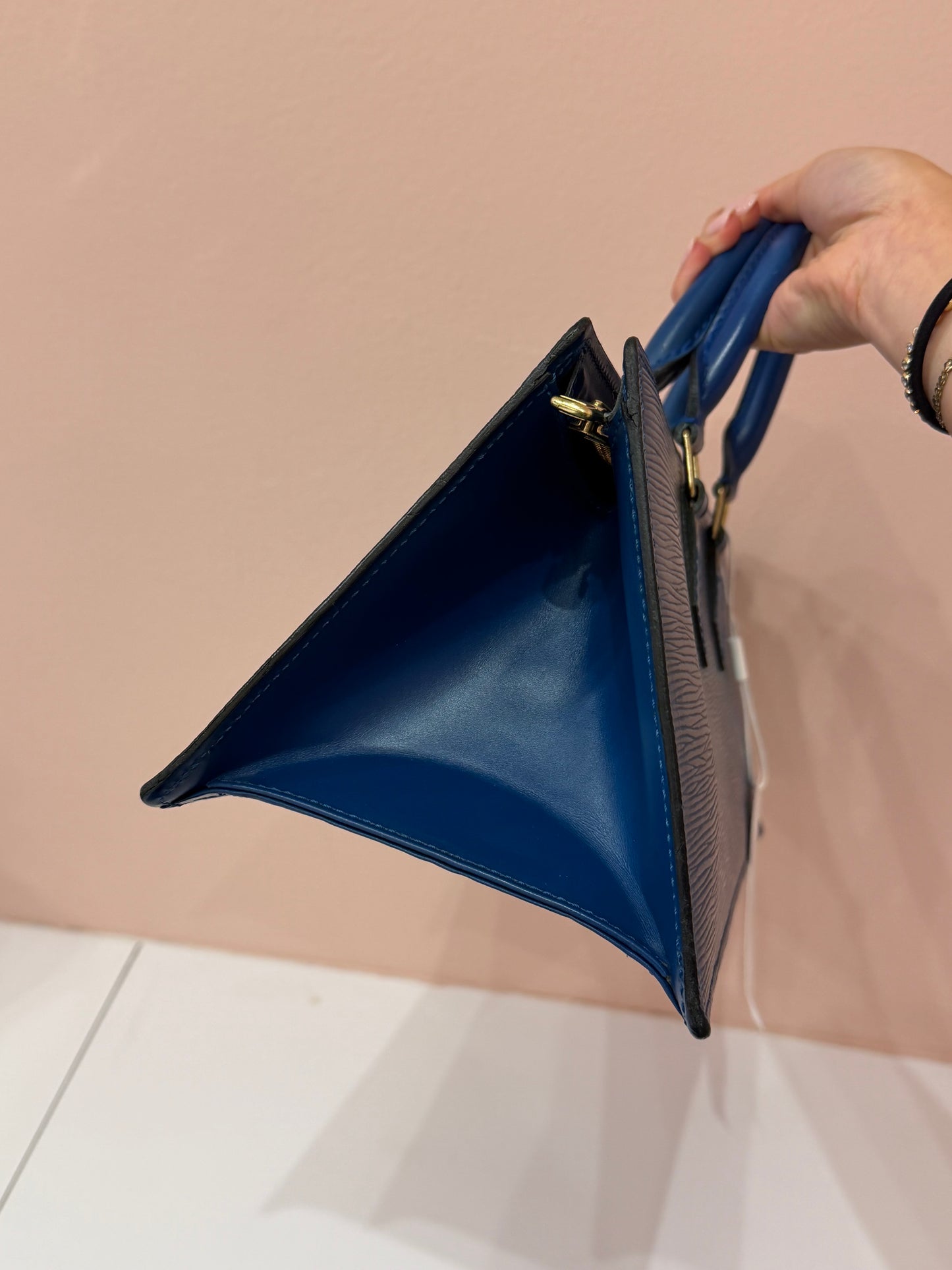 Louis Vuitton Toledo Blue Epi Leather Sac Triangle Handbag