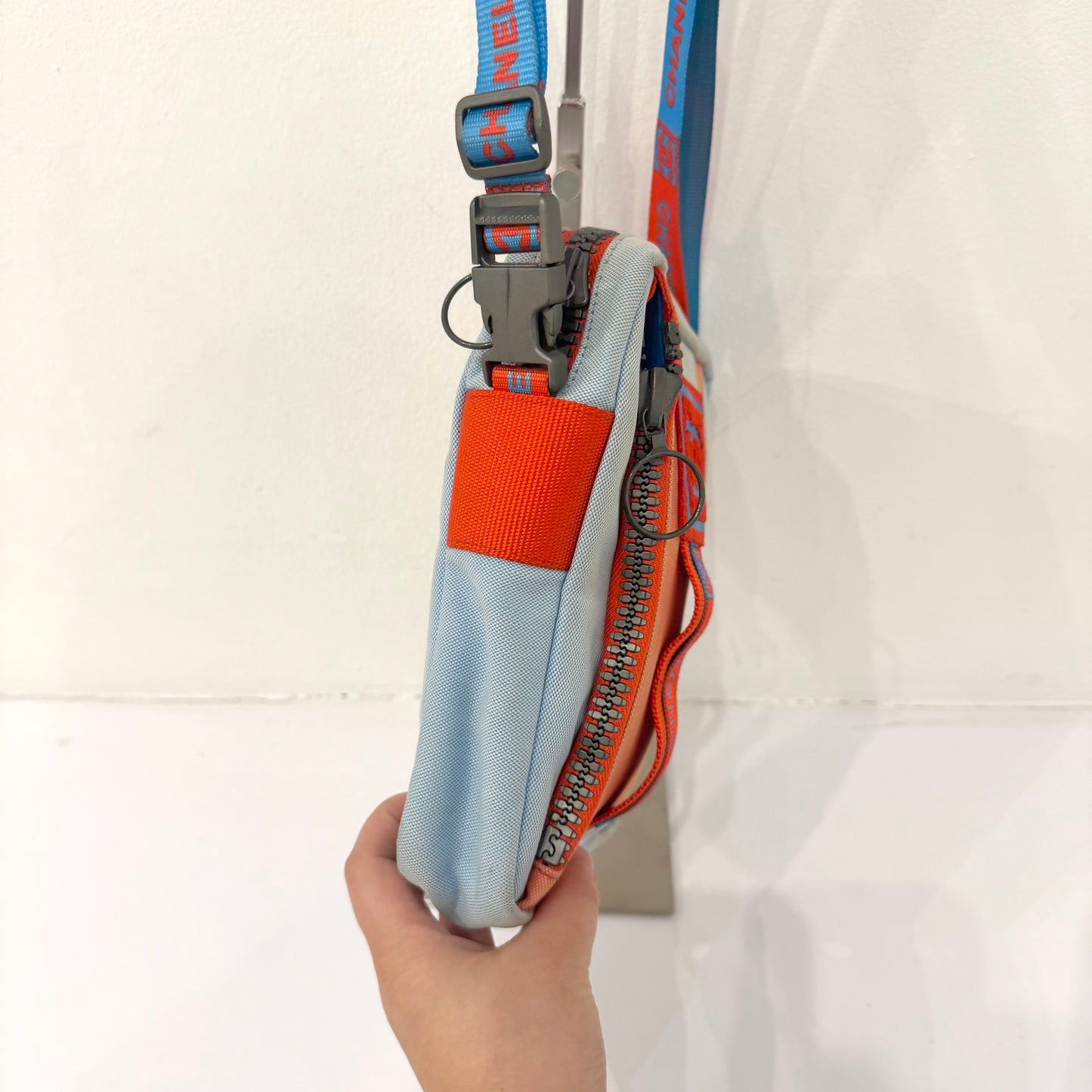 Chanel Red & Blue Nylon Sports Line Crossbody Bag