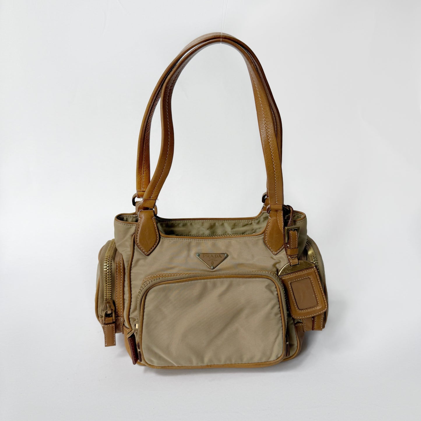 Prada Beige Multipocket Shoulder Tote Bag