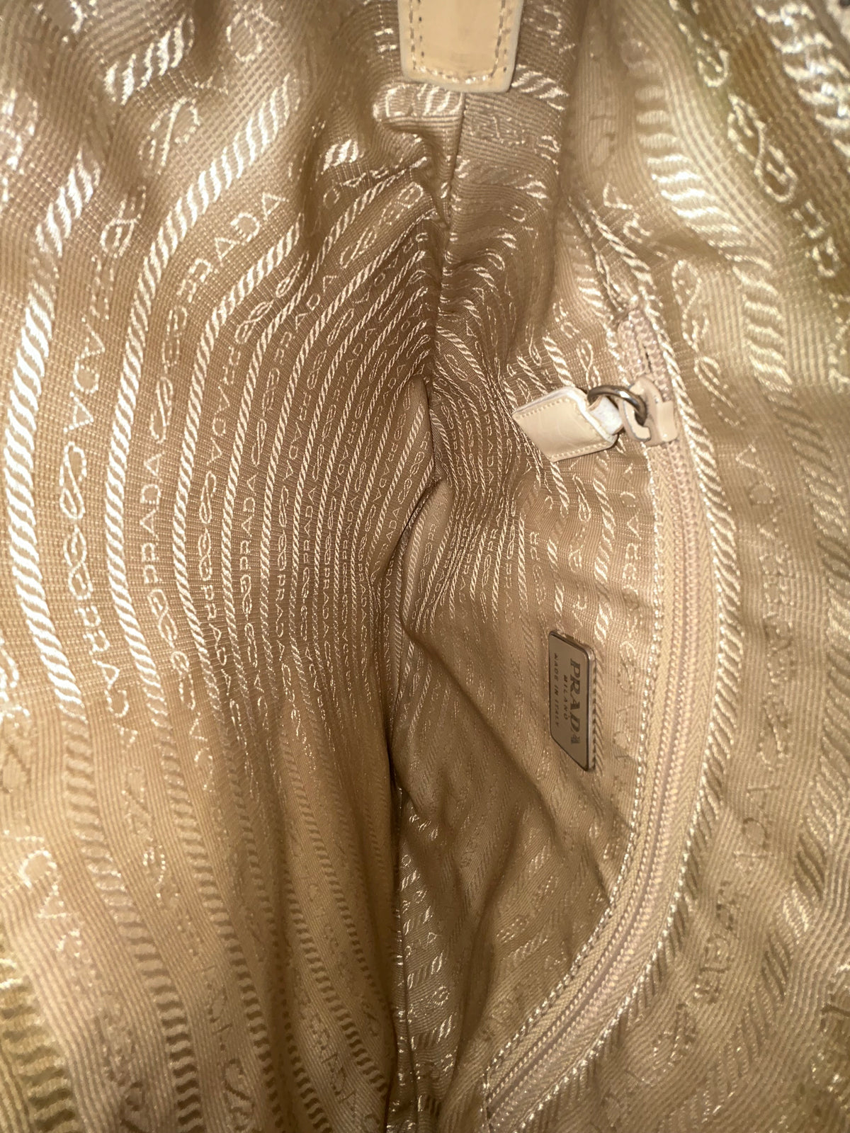Prada White Snakeskin Shoulder Bag