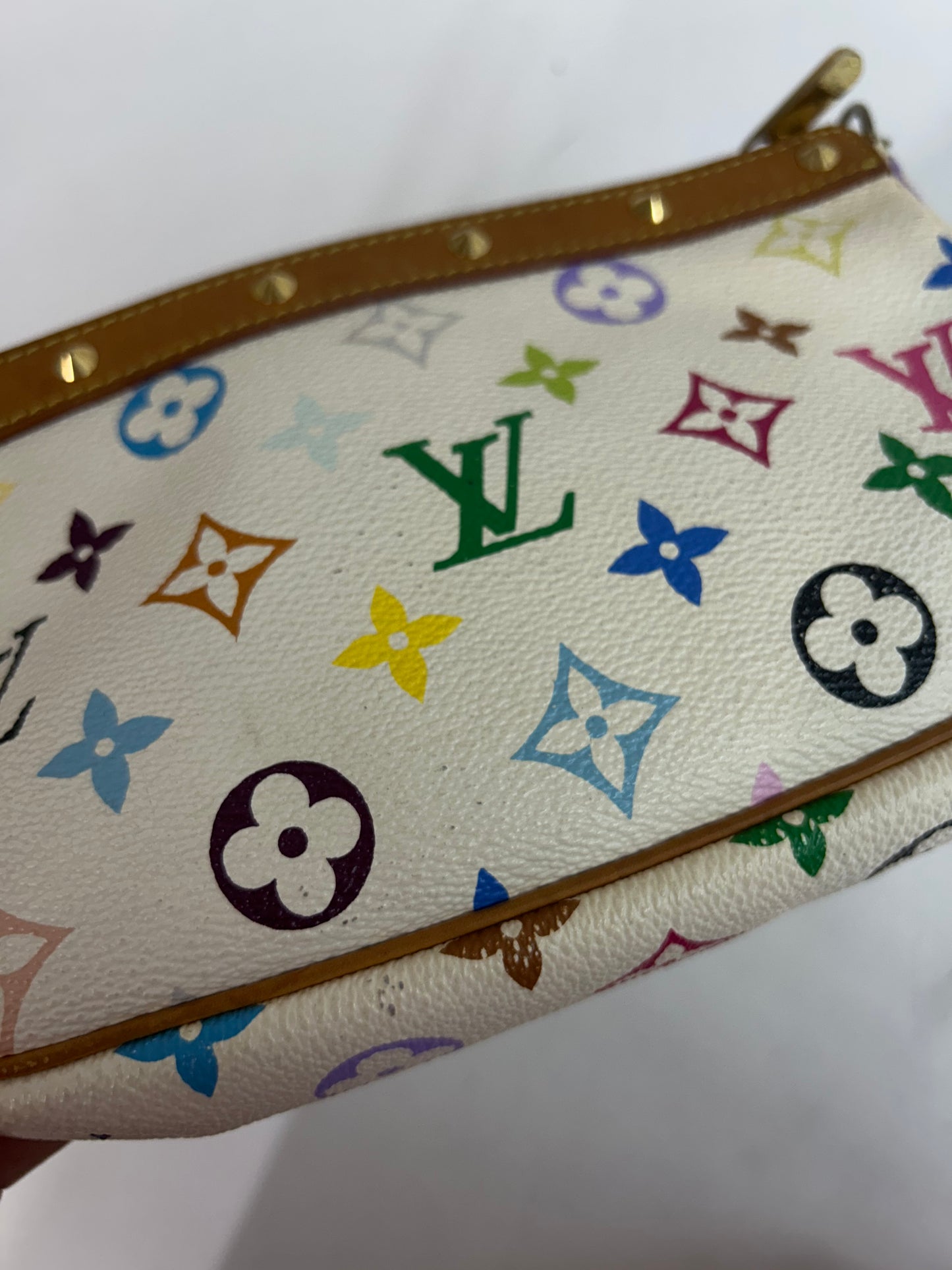 Louis Vuitton White Multicolor Pochette Shoulder Bag