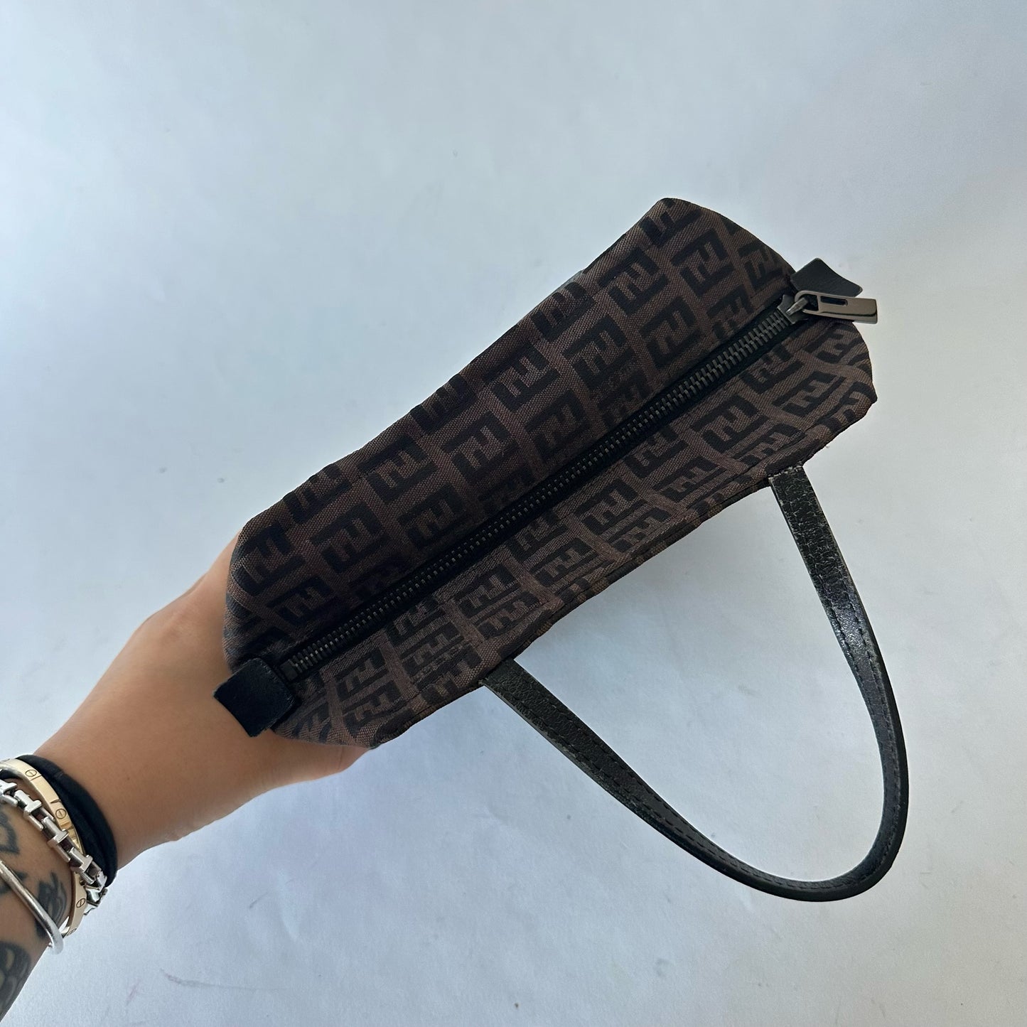 Fendi Brown Zucchino Mini Top Handle Bag