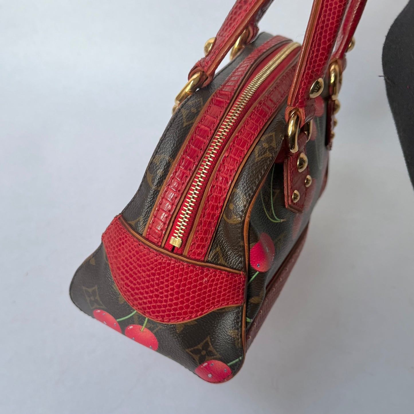 RARE Louis Vuitton Lizard Brown & Red Monogram Murakami Cherry Neo Deauville