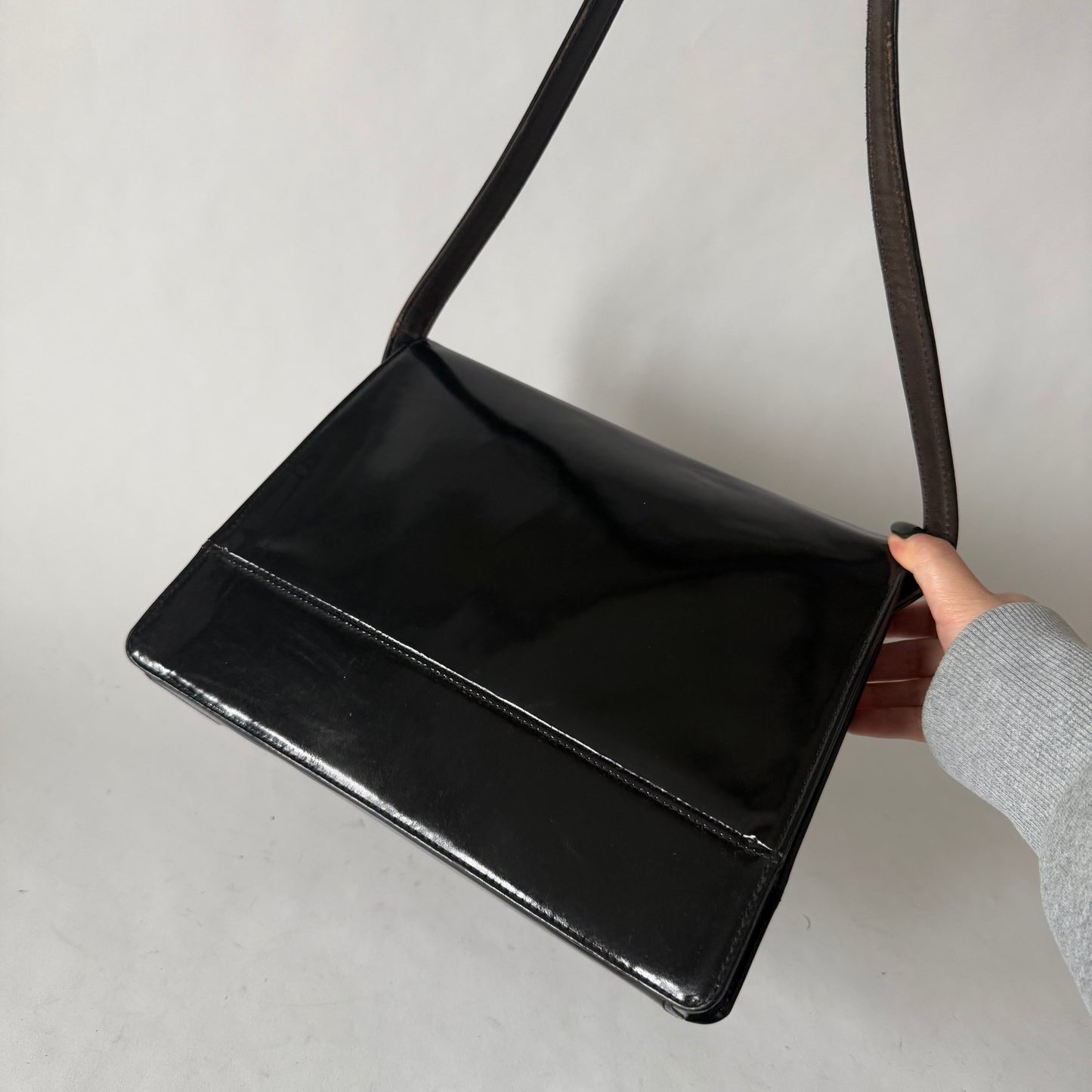 Chanel Black Patent Leather Shoulder Bag