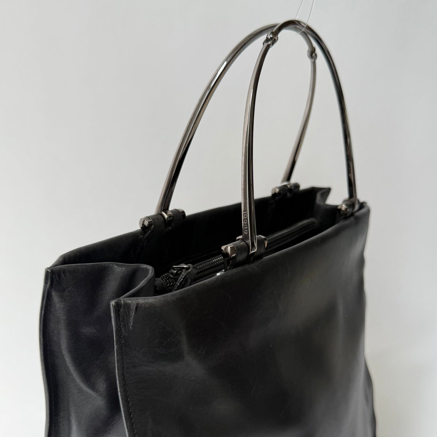 Gucci Black Lambskin Tom Ford Era Top Handle Tote Bag