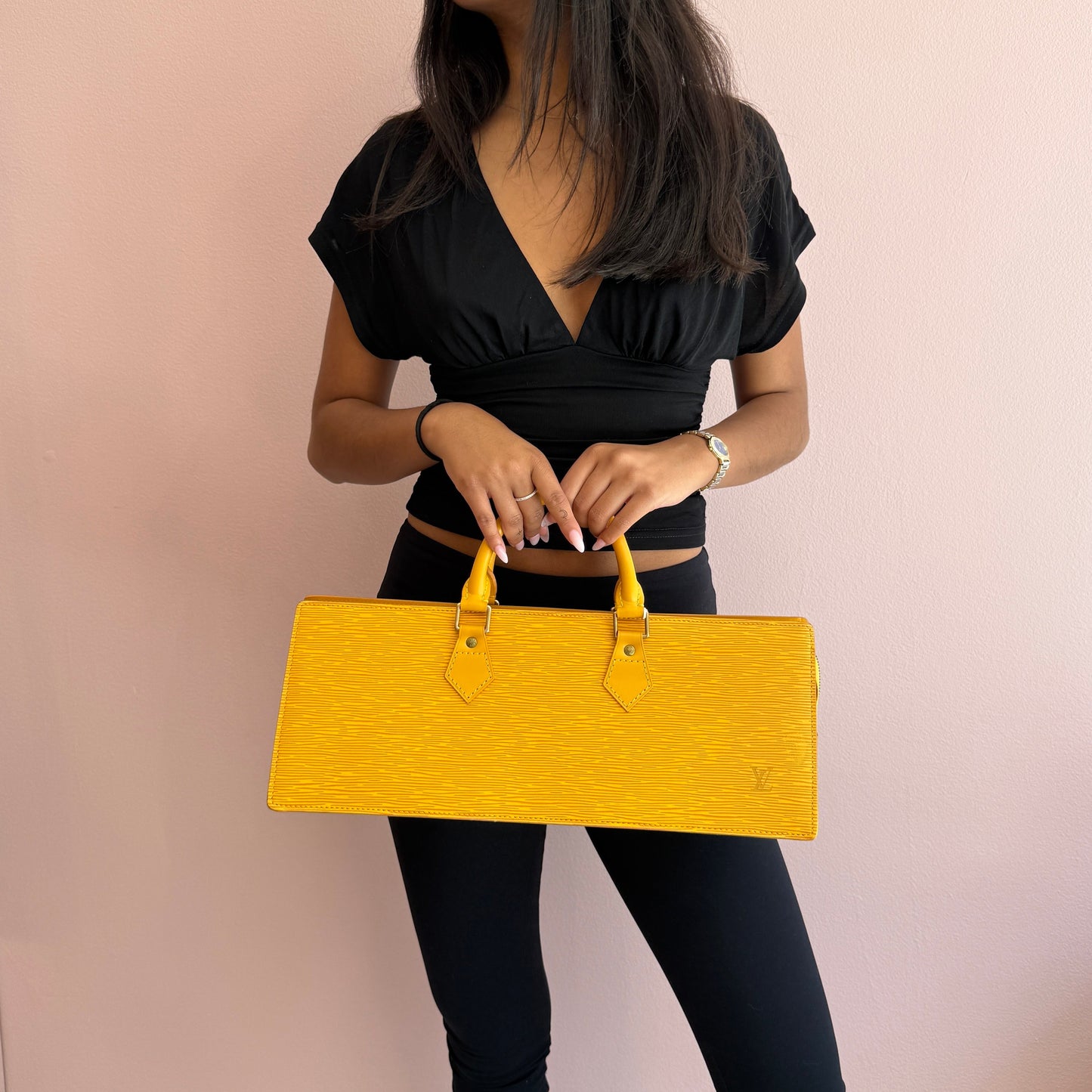 Louis Vuitton Yellow Epi Leather Sac Triangle Handbag