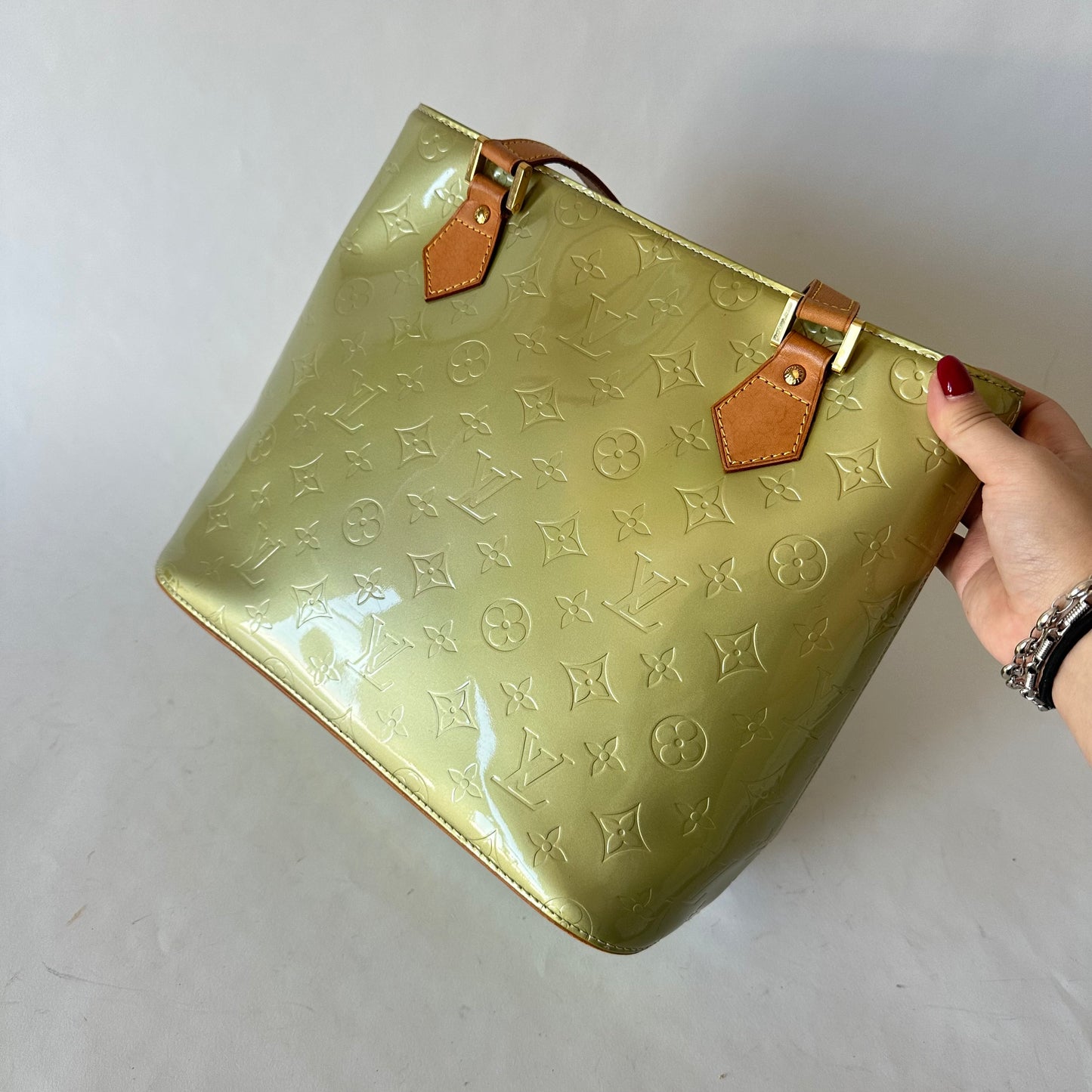Louis Vuitton Green Vernis Houston Shoulder Bag